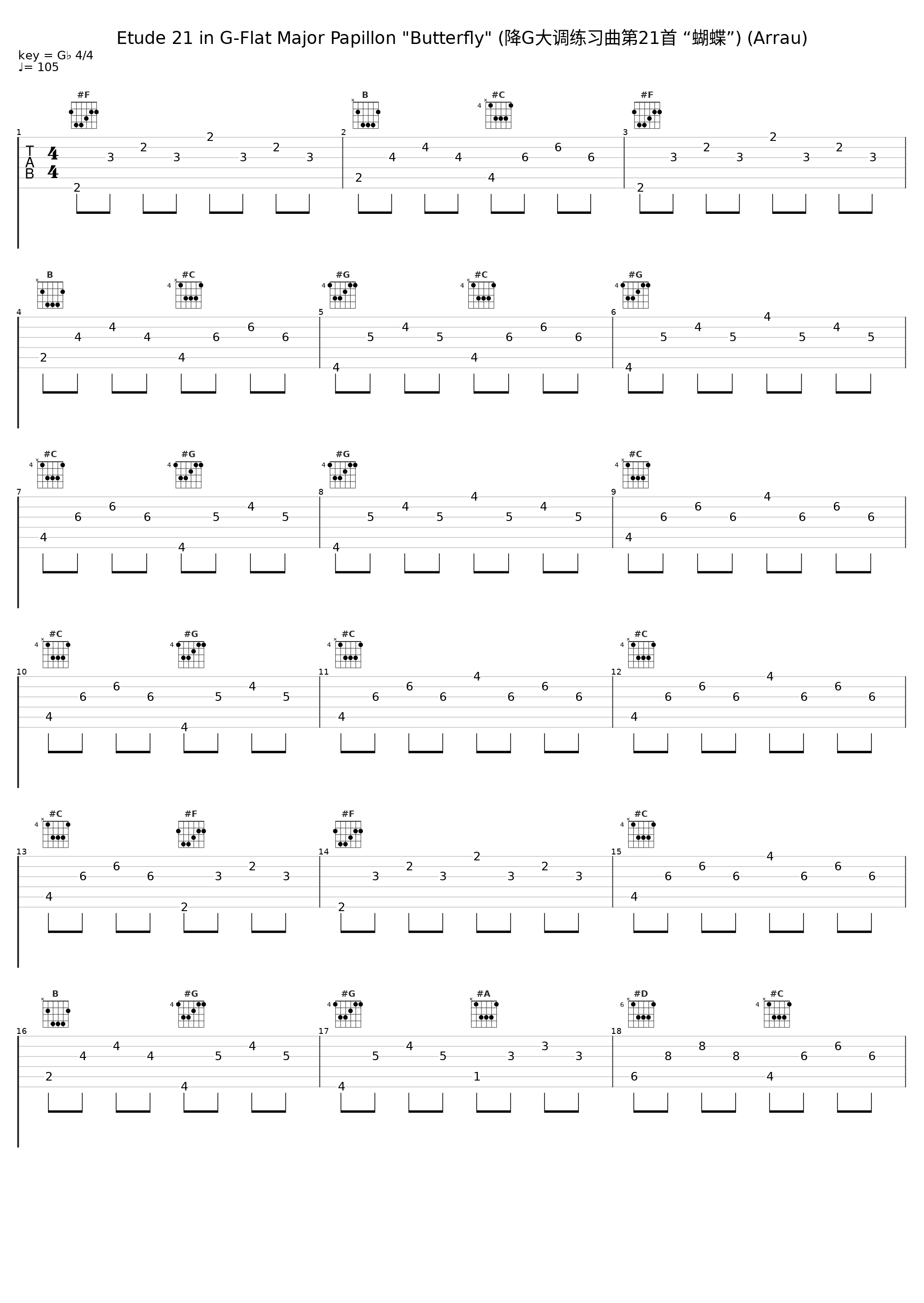 Etude 21 in G-Flat Major Papillon "Butterfly" (降G大调练习曲第21首 “蝴蝶”) (Arrau)_Claudio Arrau_1