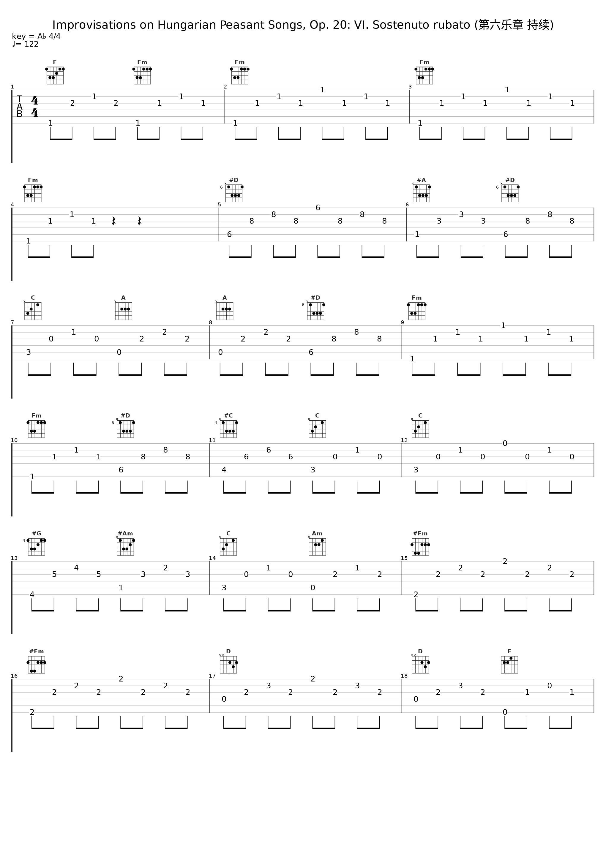 Improvisations on Hungarian Peasant Songs, Op. 20: VI. Sostenuto rubato (第六乐章 持续)_Claude Helffer_1