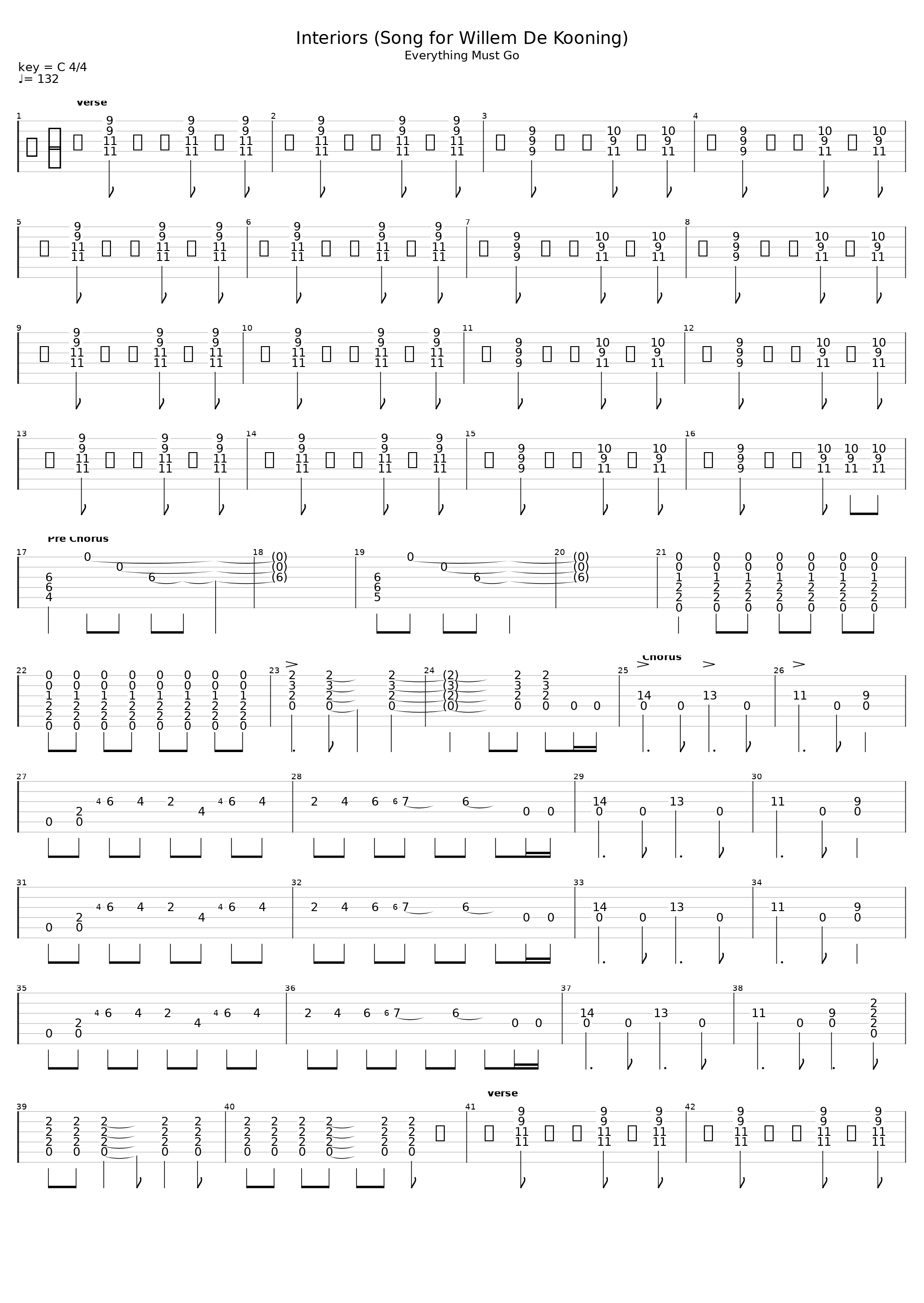 Interiors Song For Willem De Kooning_Manic Street Preachers_1