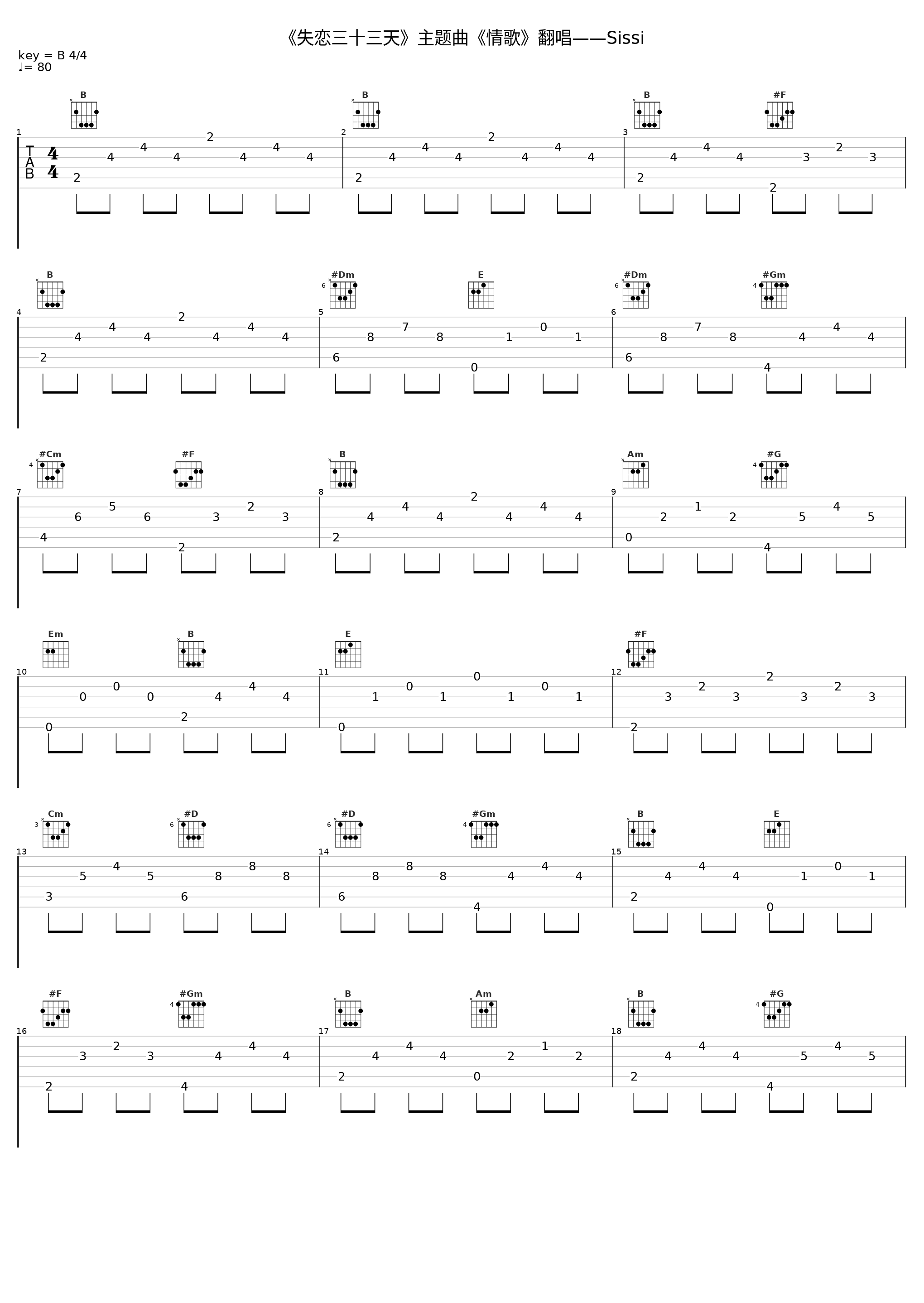 《失恋三十三天》主题曲《情歌》翻唱——Sissi_SiSSi_1
