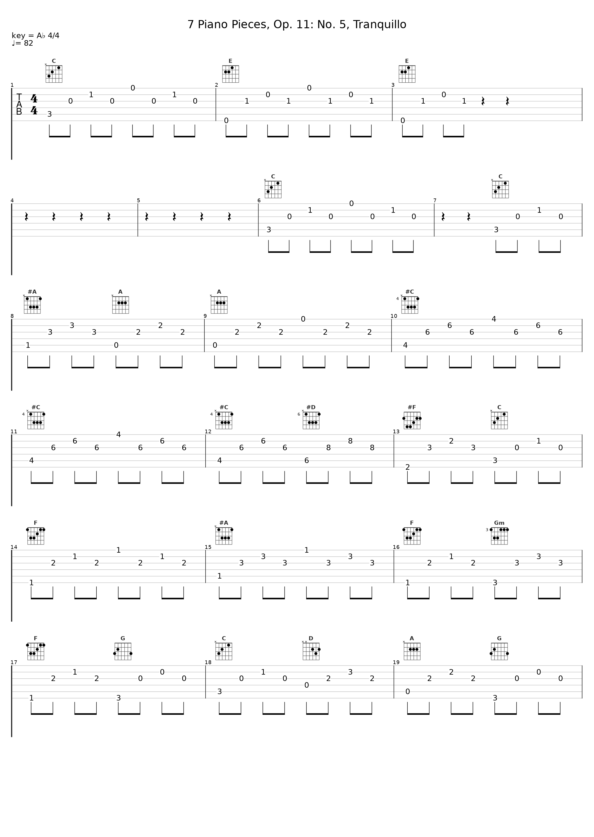 7 Piano Pieces, Op. 11: No. 5, Tranquillo_Andor Földes_1