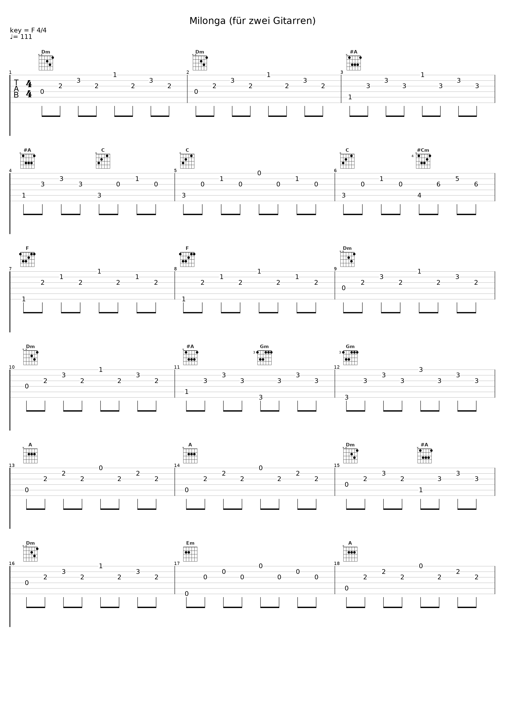 Milonga (für zwei Gitarren)_Michael Langer_1