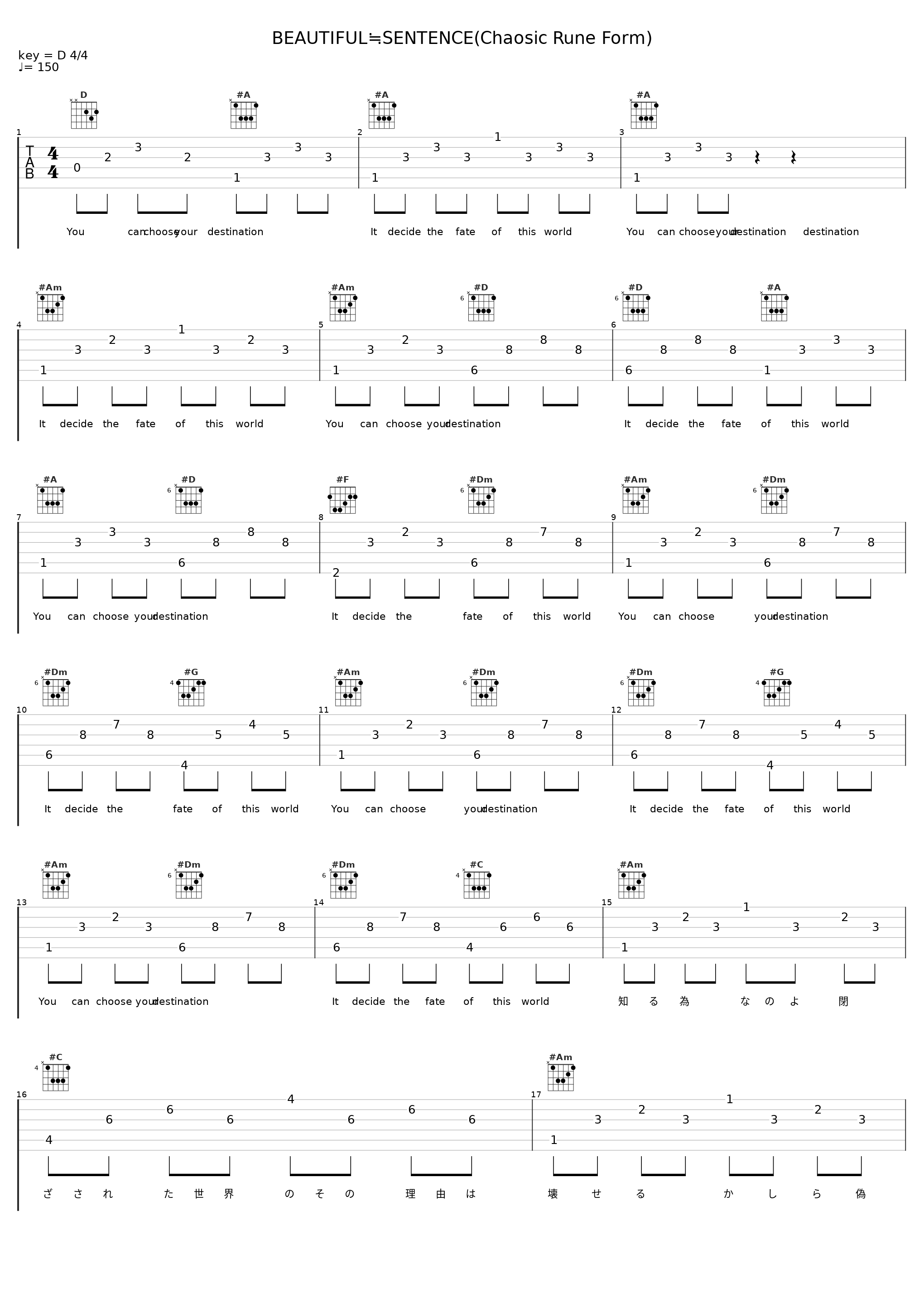 BEAUTIFUL≒SENTENCE(Chaosic Rune Form)_内田彩_1