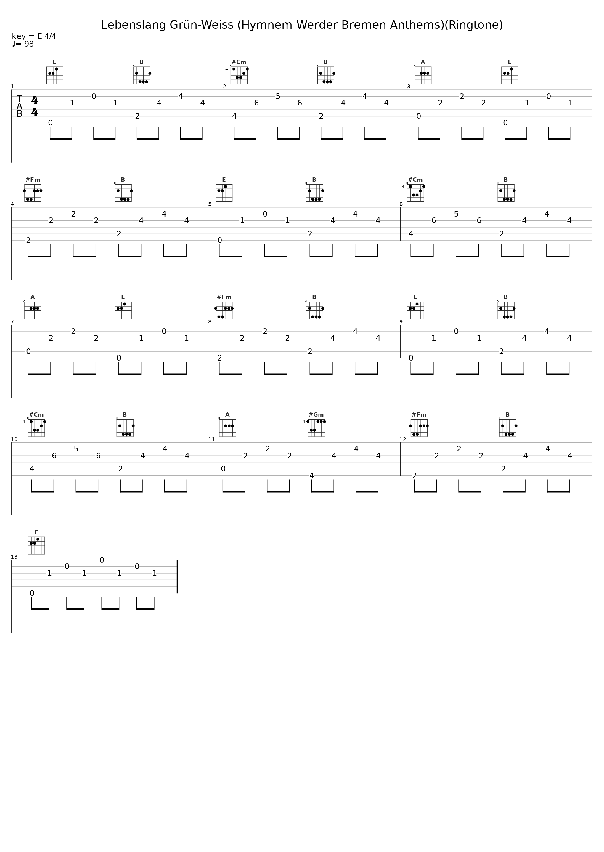 Lebenslang Grün-Weiss (Hymnem Werder Bremen Anthems)(Ringtone)_Gold Band_1