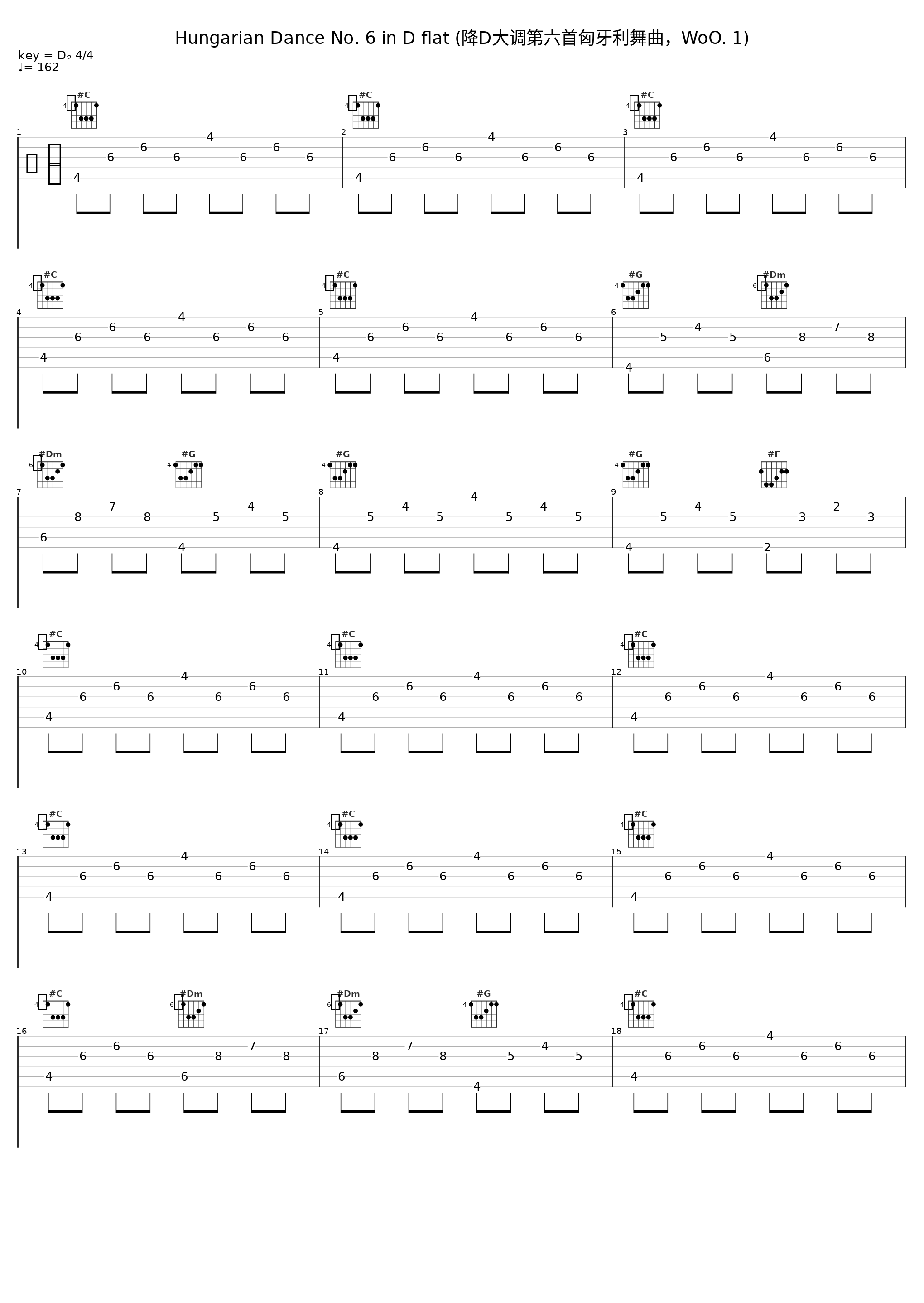 Hungarian Dance No. 6 in D flat (降D大调第六首匈牙利舞曲,WoO. 1)_Classical Artists_1