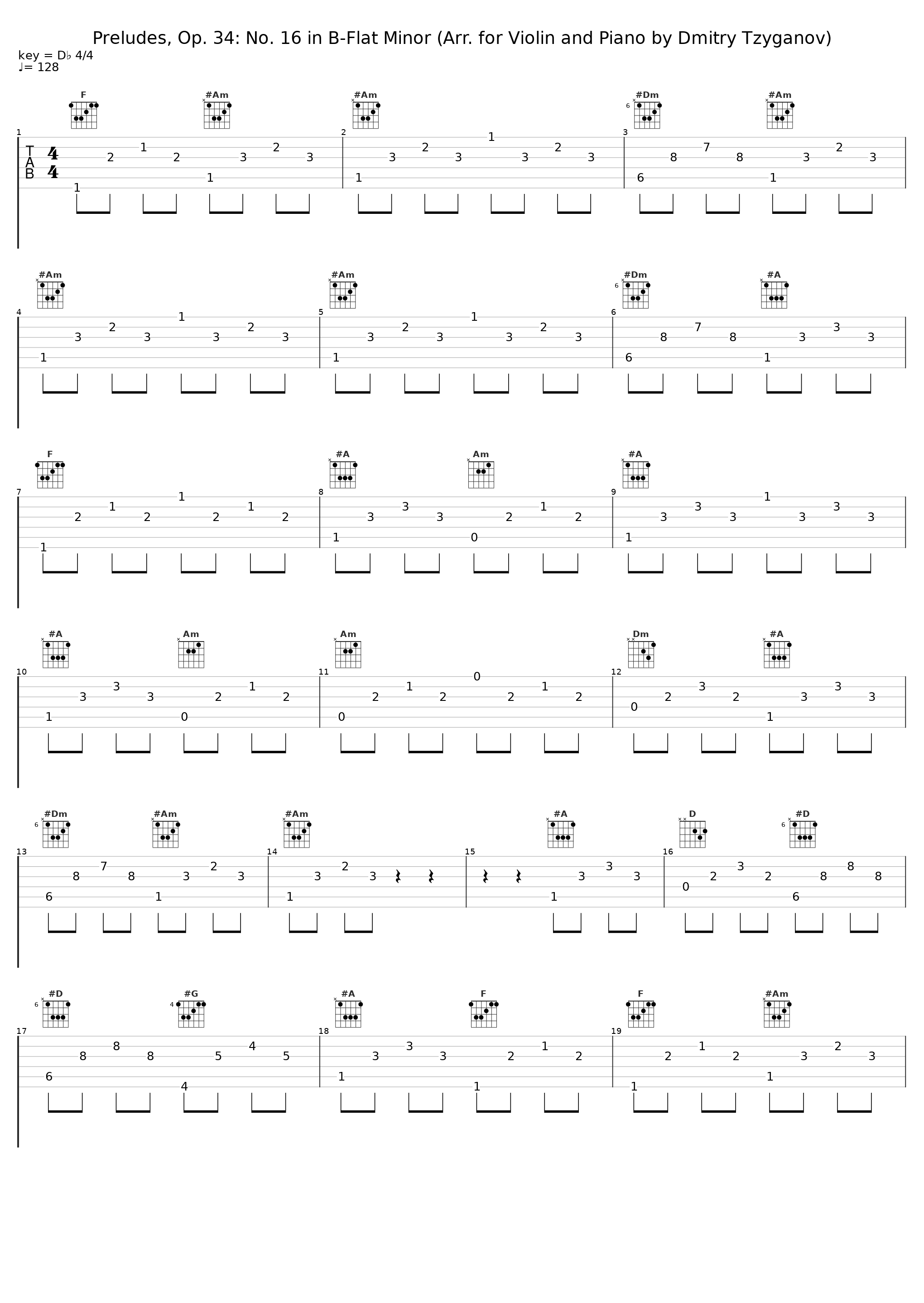 Preludes, Op. 34: No. 16 in B-Flat Minor (Arr. for Violin and Piano by Dmitry Tzyganov)_Dmitri Shostakovich,Dmitry Tzyganov_1