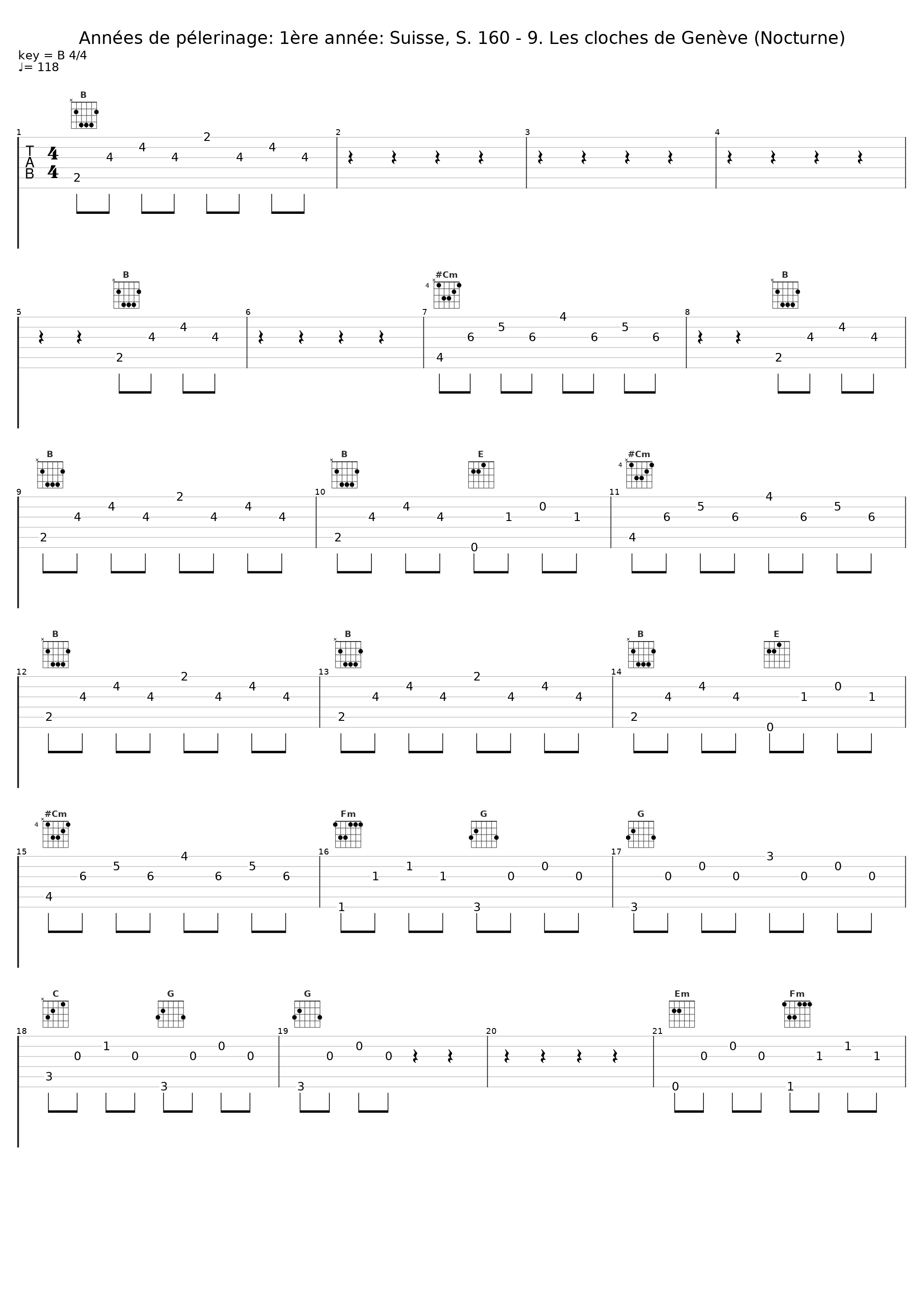 Années de pélerinage: 1ère année: Suisse, S. 160 - 9. Les cloches de Genève (Nocturne)_France Clidat_1