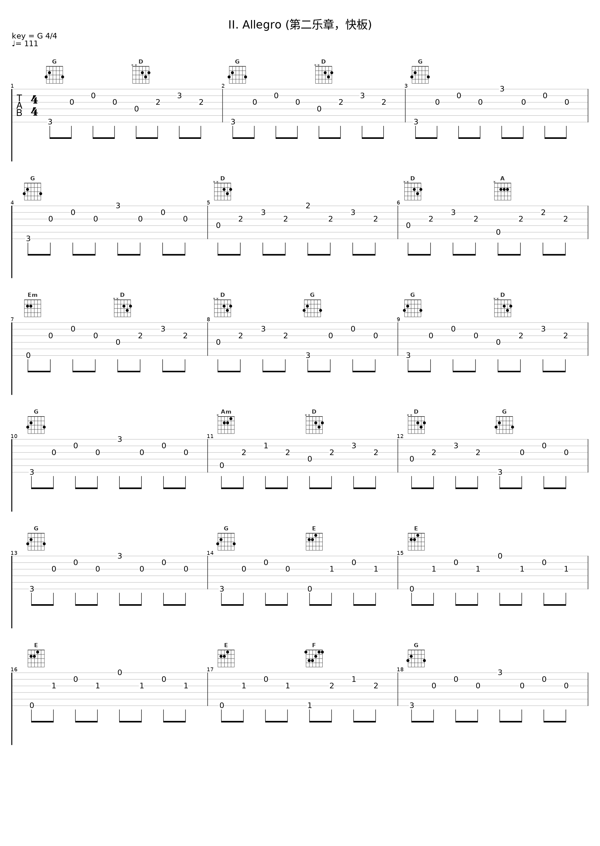 II. Allegro (第二乐章,快板)_Gustav Leonhardt,Barthold Kuijken,Wieland Kuijken,Sigiswald Kuijken,Georg Philipp Telemann_1