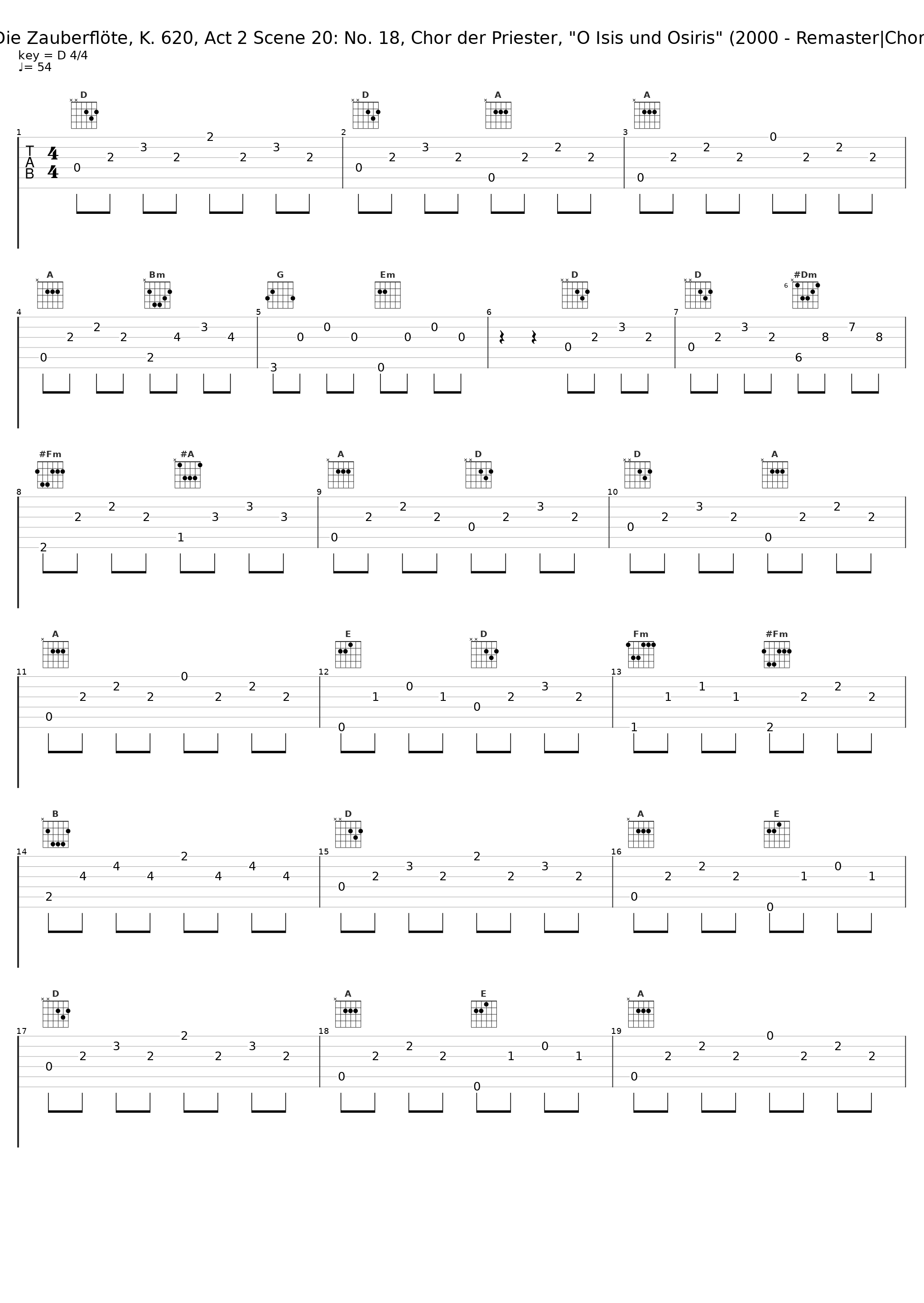 Die Zauberflöte, K. 620, Act 2 Scene 20: No. 18, Chor der Priester, "O Isis und Osiris" (2000 - Remaster|Chor)_Philharmonia Chorus,Philharmonia Orchestra,Otto Klemperer,Wilhelm Pitz_1