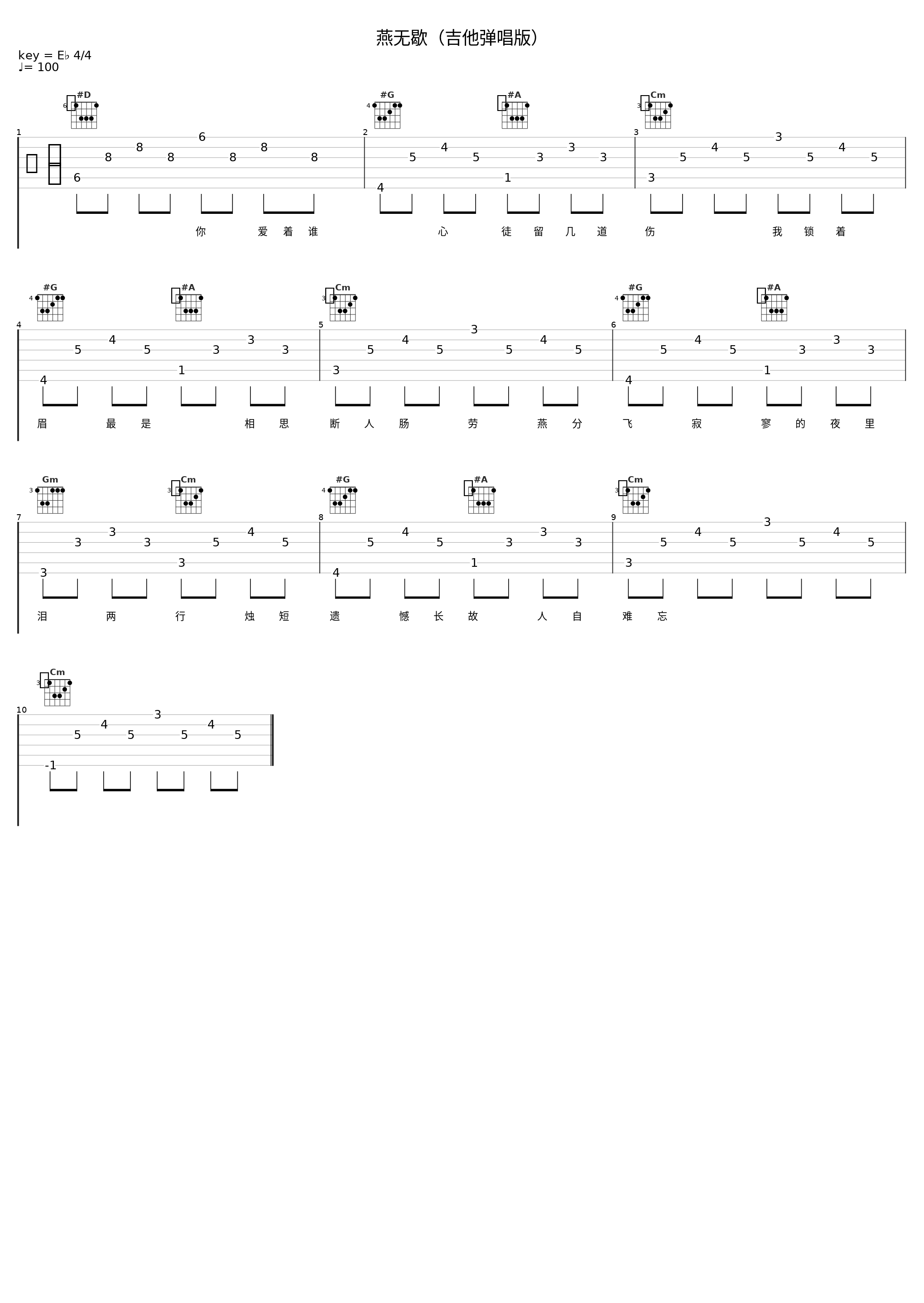 燕无歇(吉他弹唱版)_糯米Nomi_1