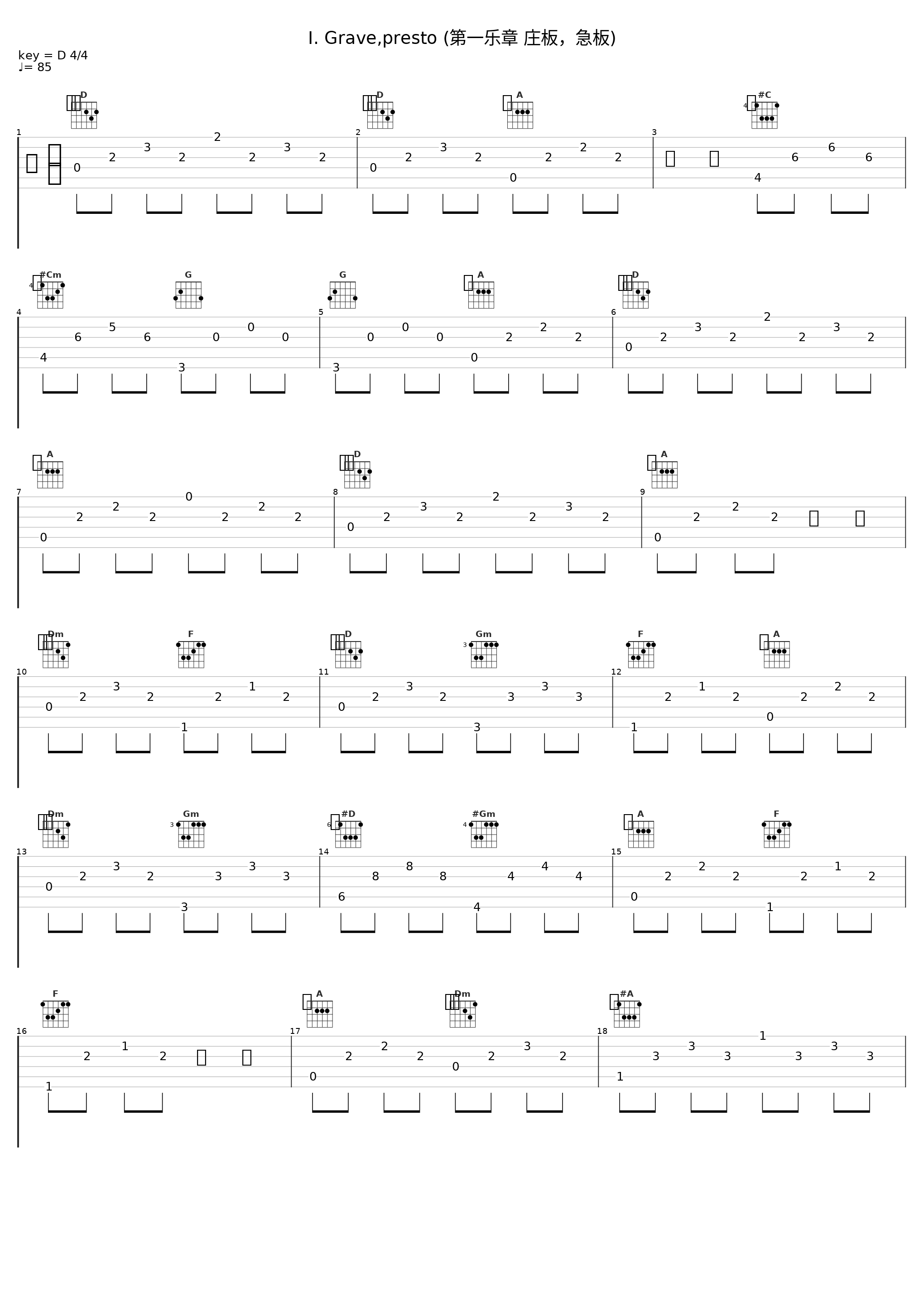 I. Grave,presto (第一乐章 庄板,急板)_Classical Artists_1