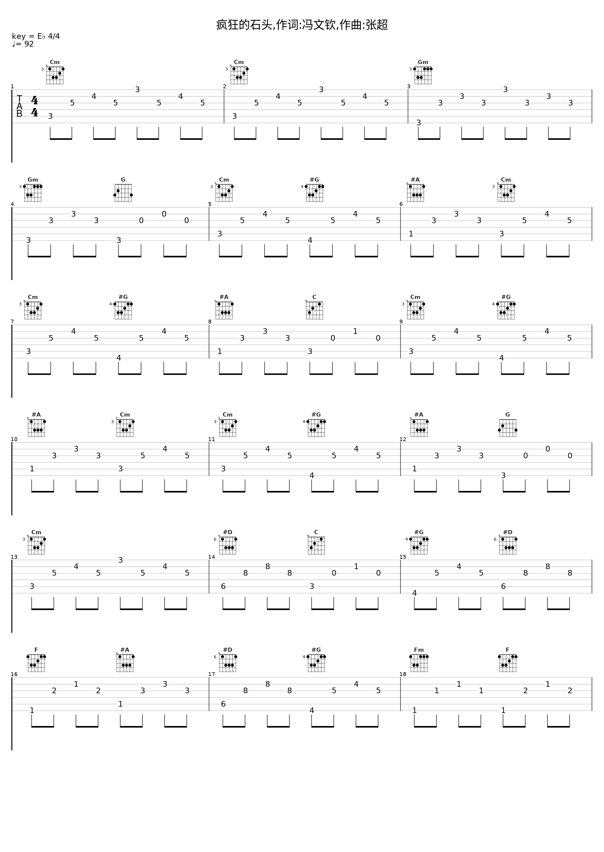 疯狂的石头,作词:冯文钦,作曲:张超_凤凰传奇_1