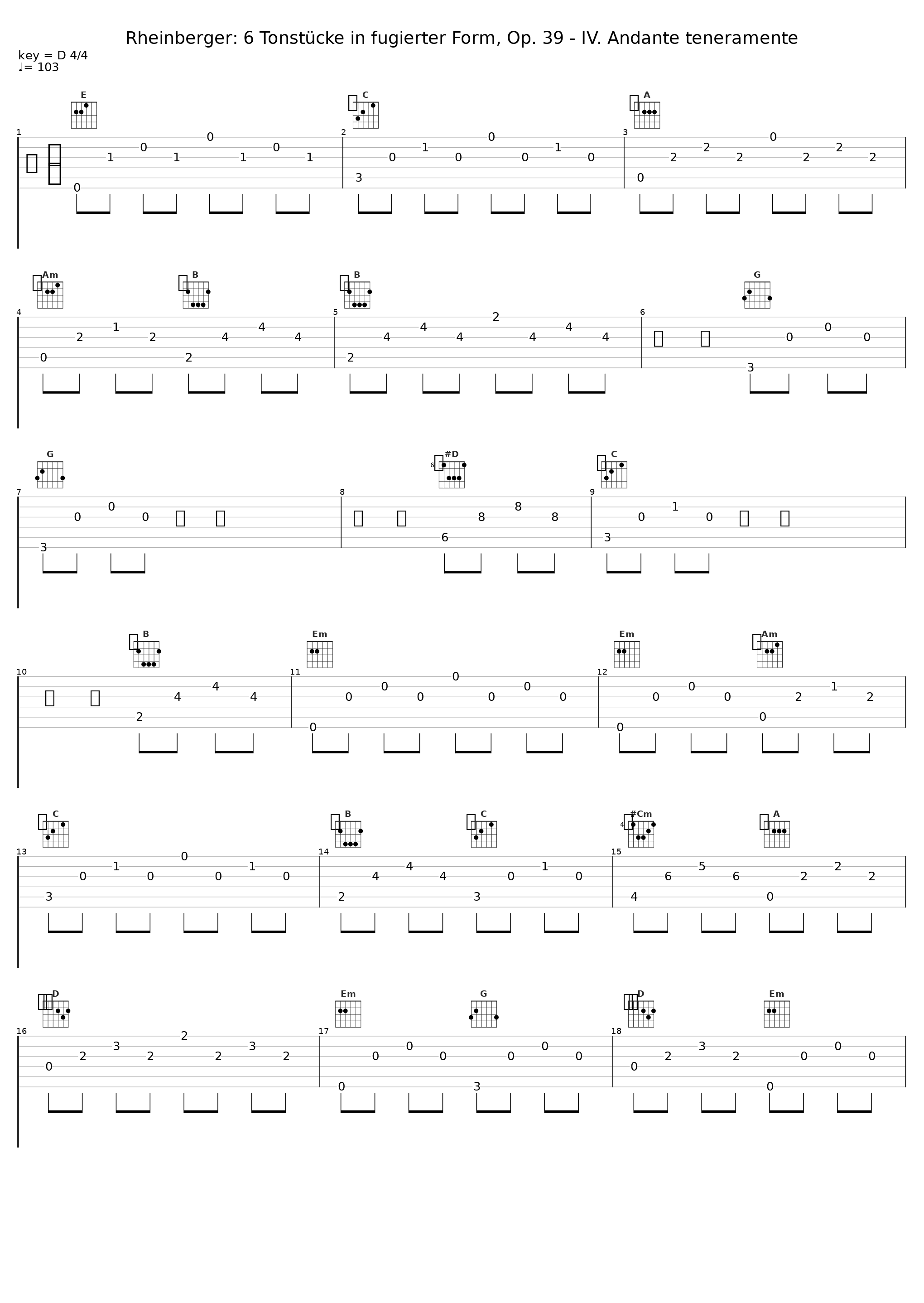 Rheinberger: 6 Tonstücke in fugierter Form, Op. 39 - IV. Andante teneramente_Jurg Hanselmann_1