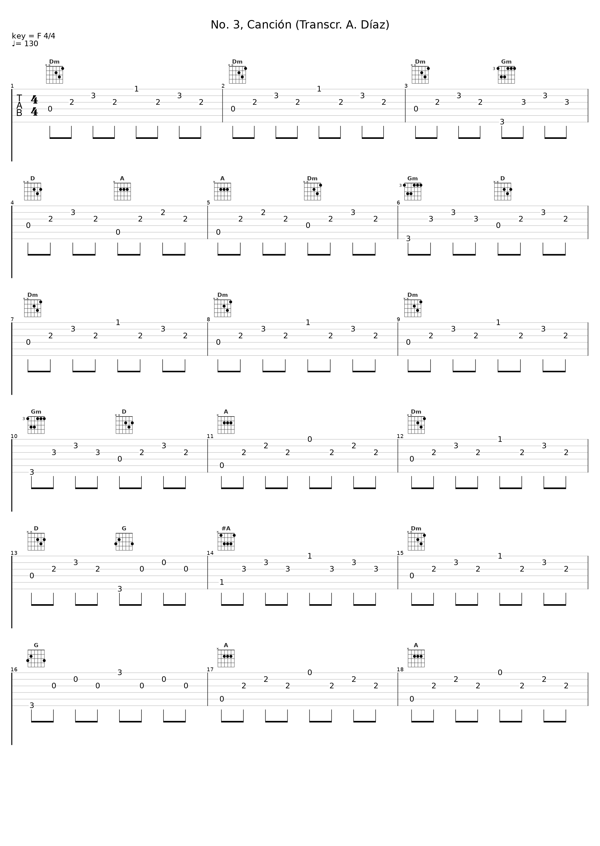 No. 3, Canción (Transcr. A. Díaz)_David Russell_1