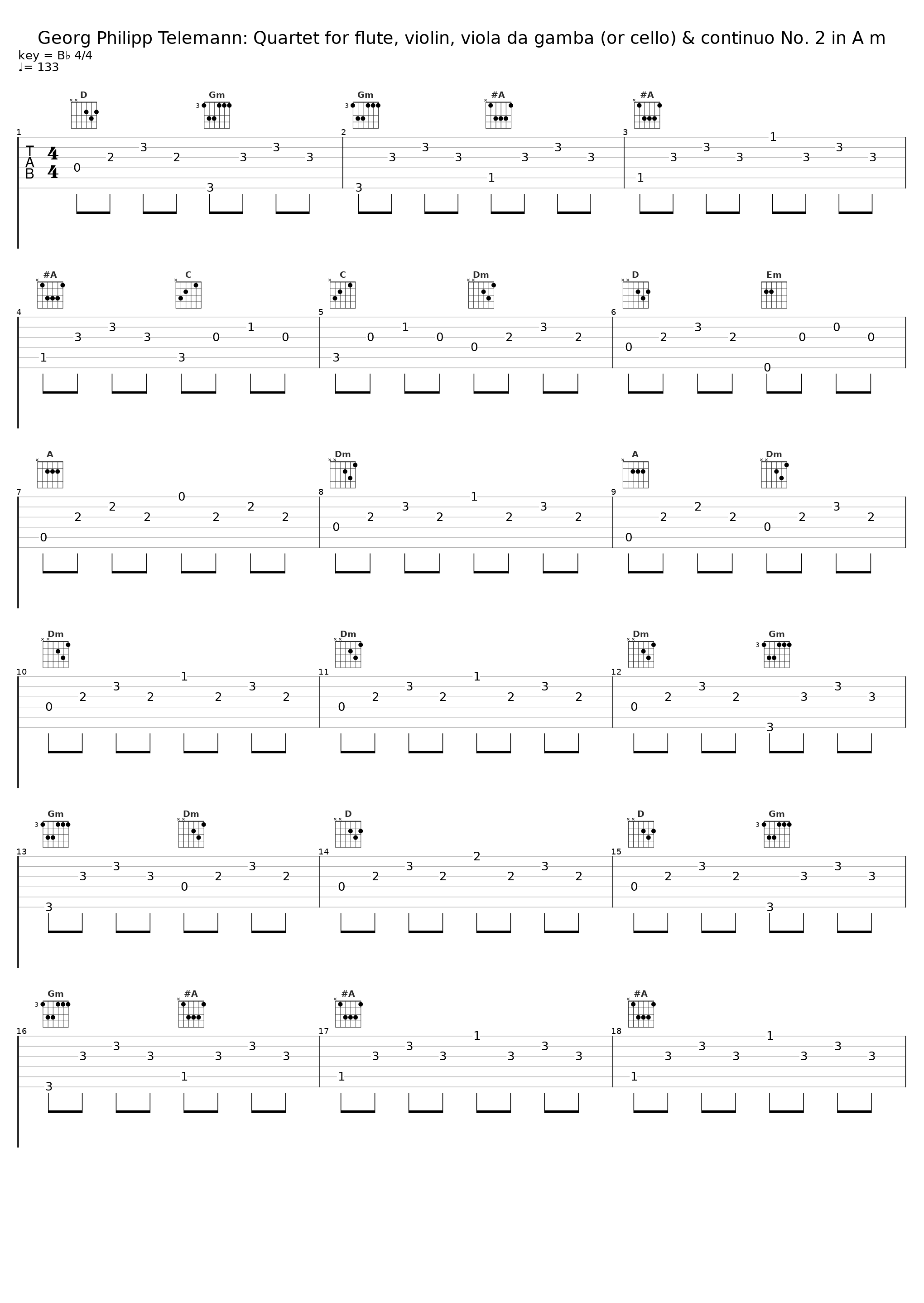 Georg Philipp Telemann: Quartet for flute, violin, viola da gamba (or cello) & continuo No. 2 in A m_Barthold Kuijken,Sigiswald Kuijiken,Gustav Leonhardt_1