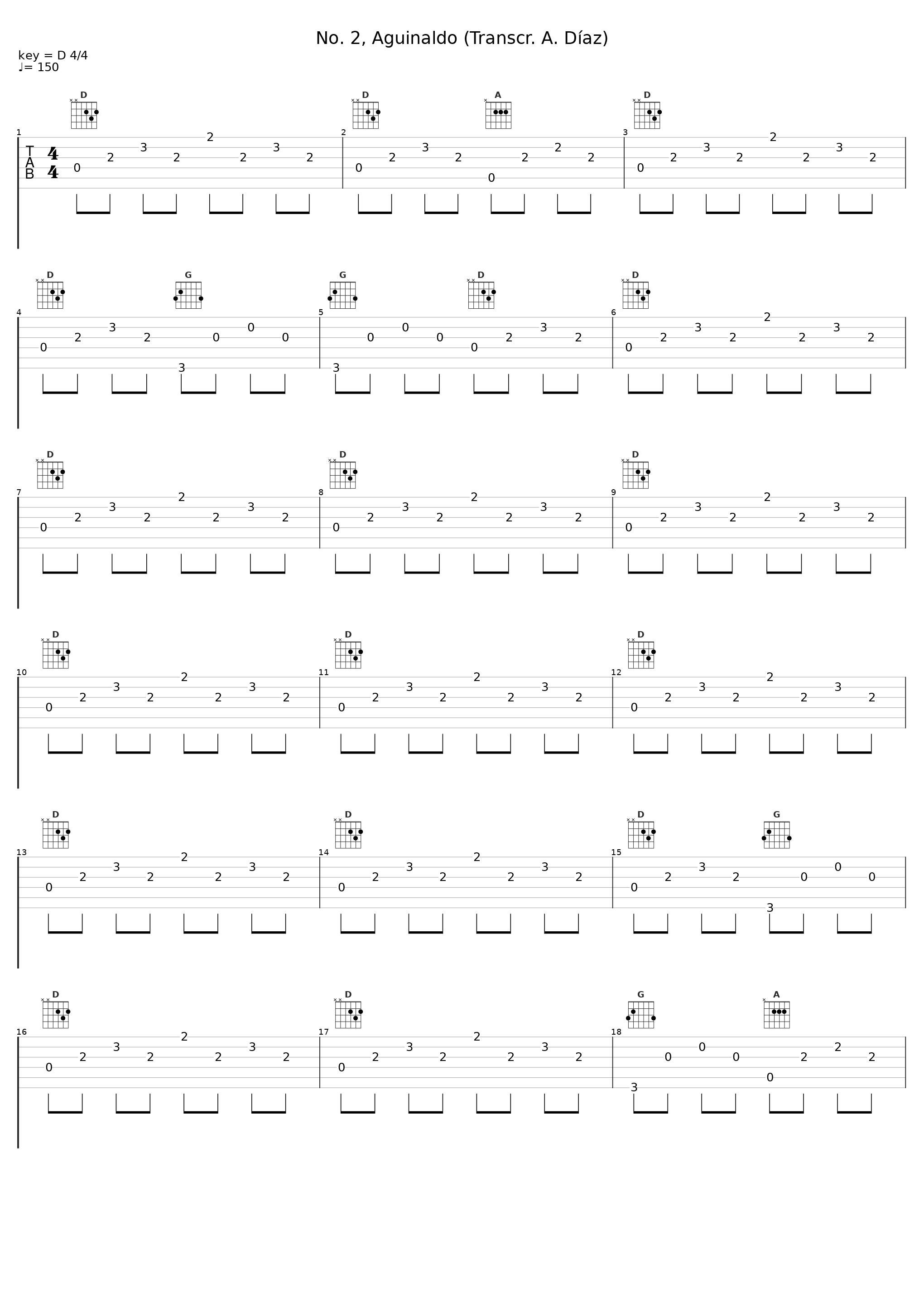 No. 2, Aguinaldo (Transcr. A. Díaz)_David Russell_1