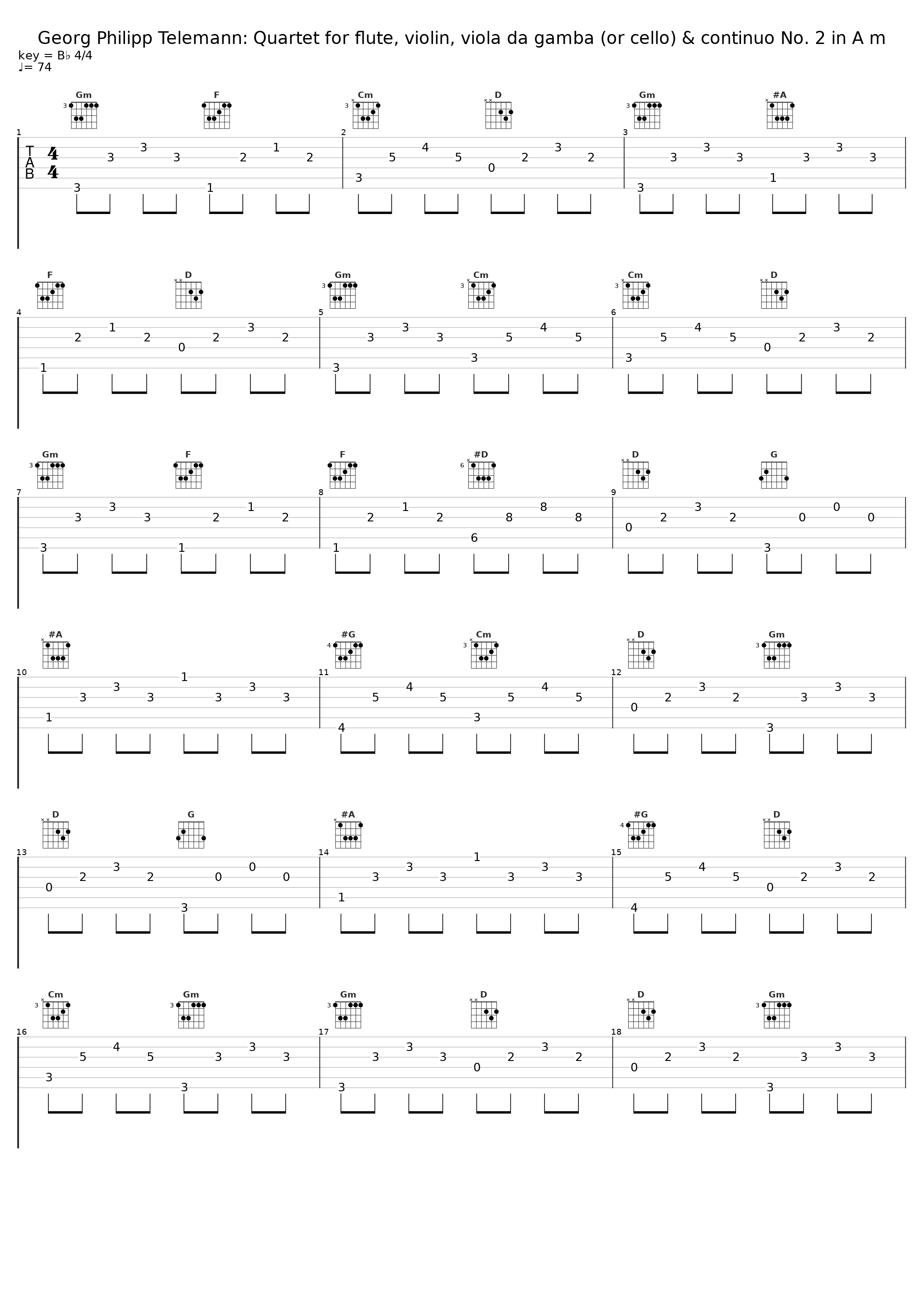 Georg Philipp Telemann: Quartet for flute, violin, viola da gamba (or cello) & continuo No. 2 in A m_Barthold Kuijken,Sigiswald Kuijiken,Gustav Leonhardt_1