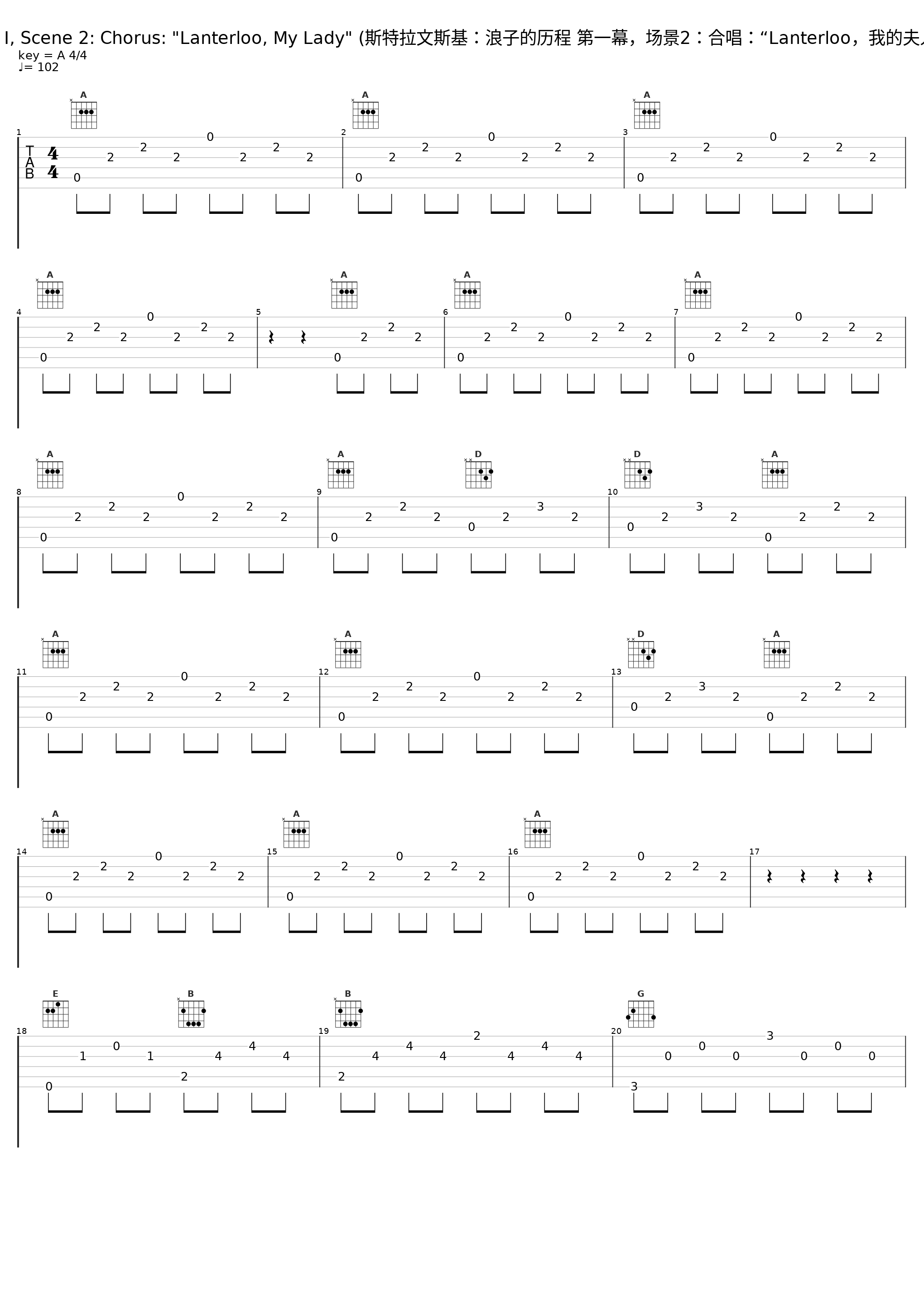 Act I, Scene 2: Chorus: "Lanterloo, My Lady" (斯特拉文斯基:浪子的历程 第一幕,场景2:合唱:“Lanterloo,我的夫人”)_Igor Stravinsky_1