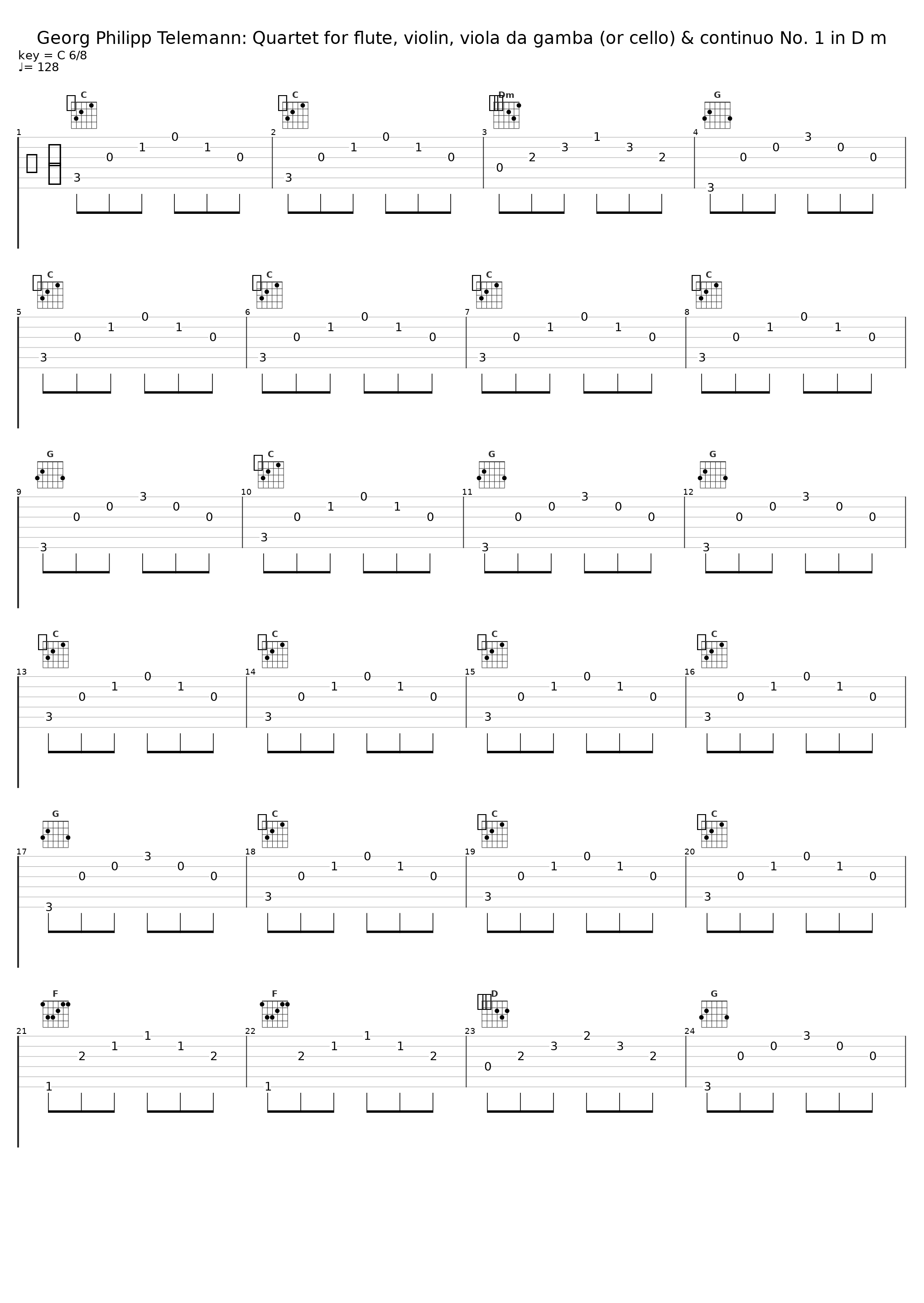 Georg Philipp Telemann: Quartet for flute, violin, viola da gamba (or cello) & continuo No. 1 in D m_Barthold Kuijken,Sigiswald Kuijiken,Gustav Leonhardt_1