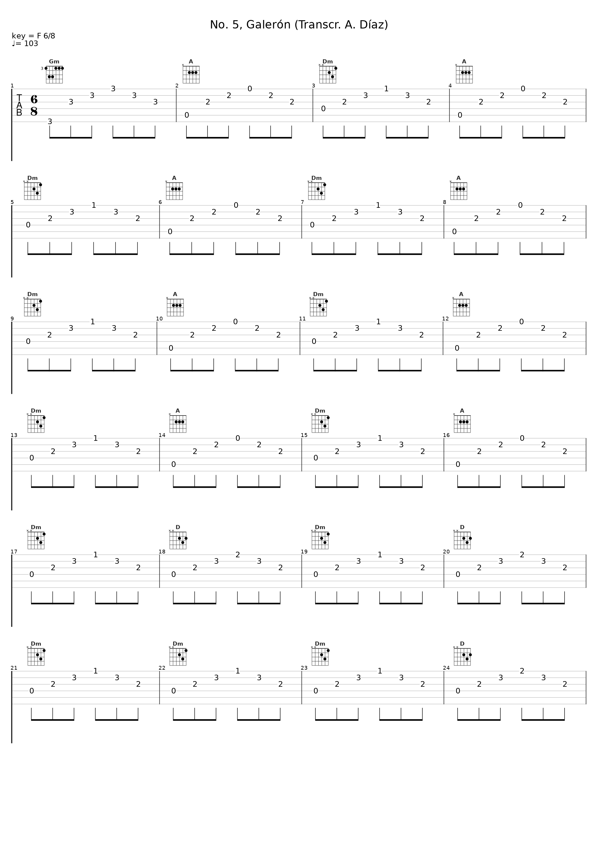 No. 5, Galerón (Transcr. A. Díaz)_David Russell_1