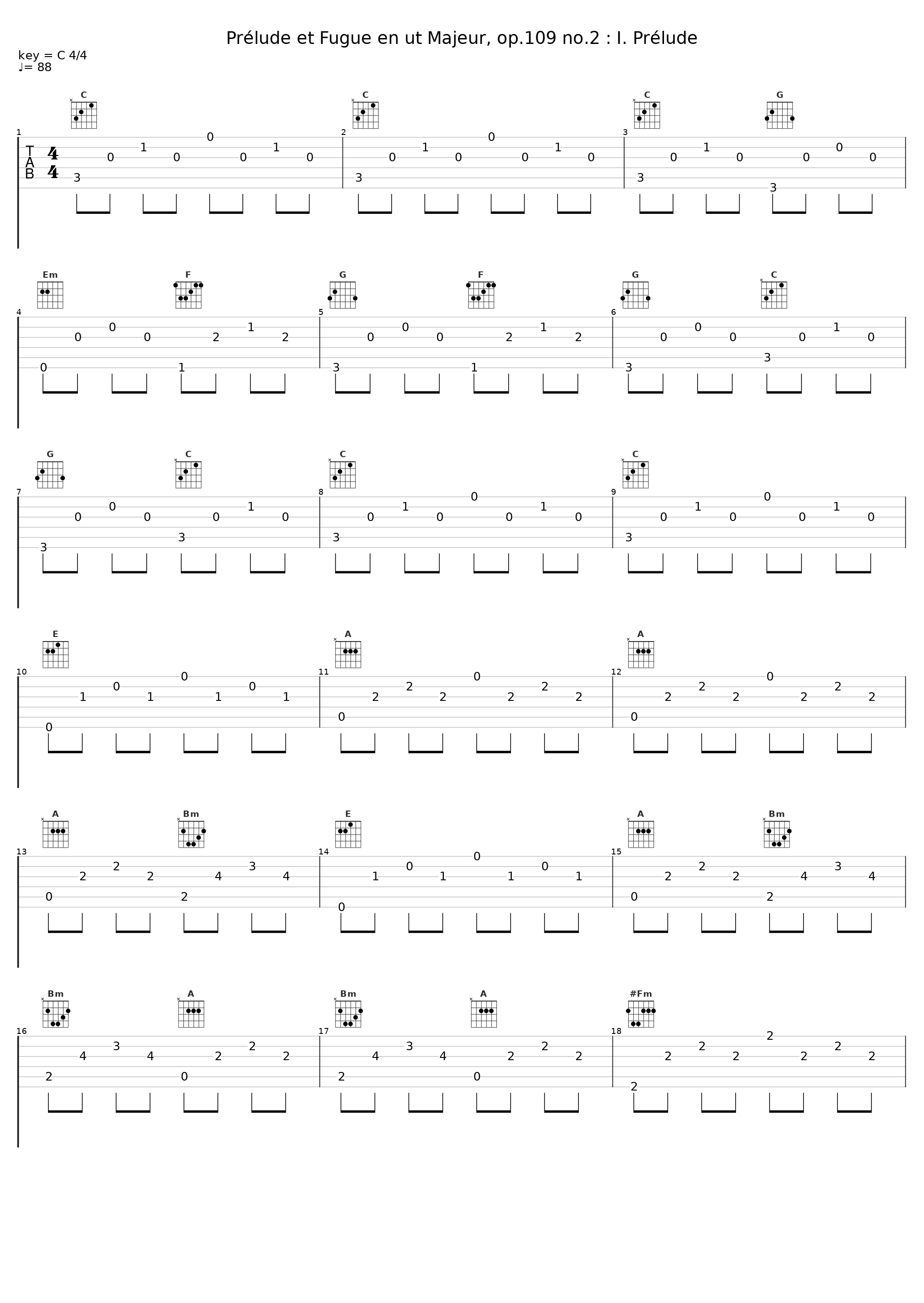 Prélude et Fugue en ut Majeur, op.109 no.2 : I. Prélude_Dom Richard Gagné_1