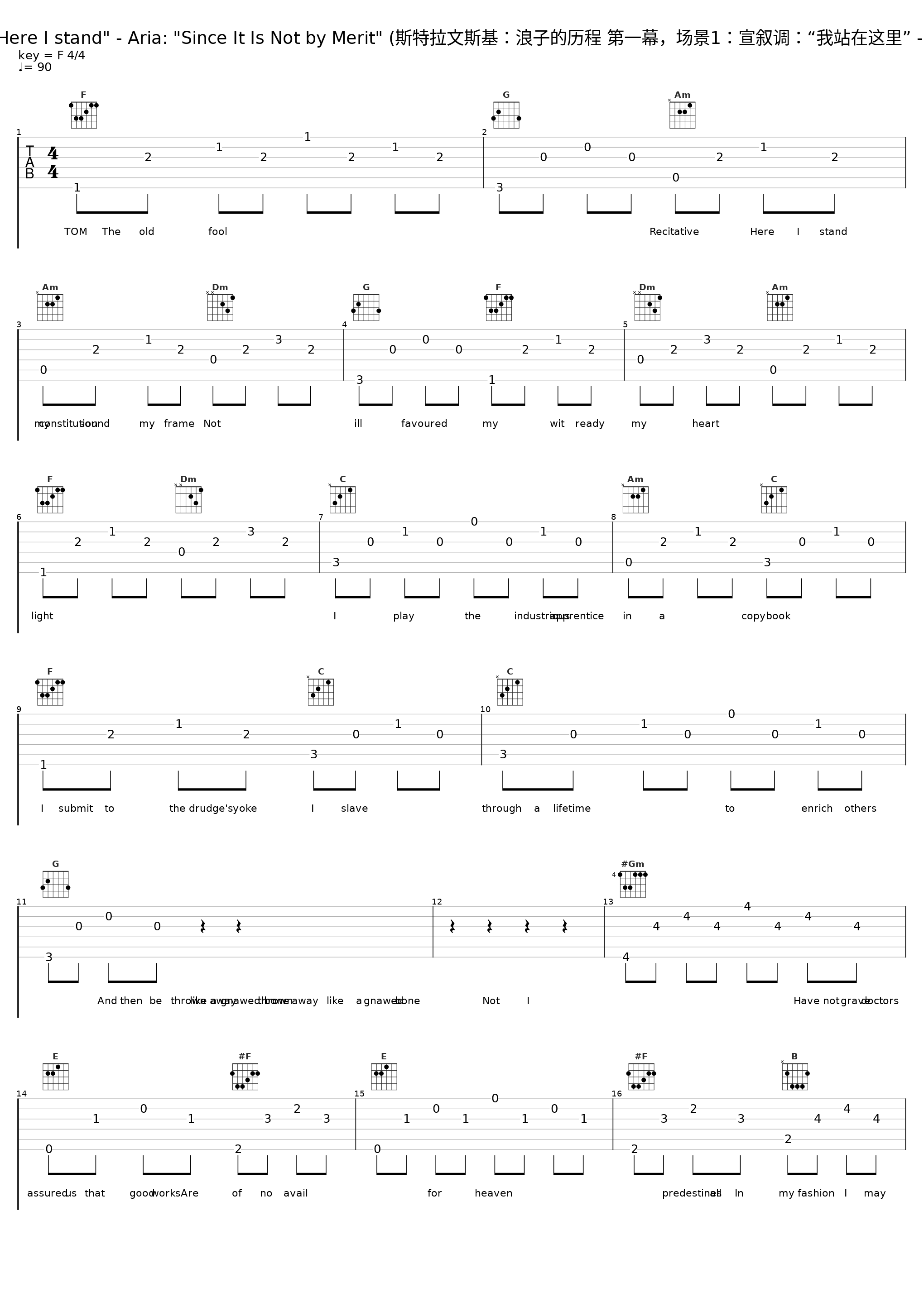 Act I, Scene 1: Recitative: "Here I stand" - Aria: "Since It Is Not by Merit" (斯特拉文斯基:浪子的历程 第一幕,场景1:宣叙调:“我站在这里” - 咏叹调:“因为它不是靠优点”)_Igor Stravinsky_1