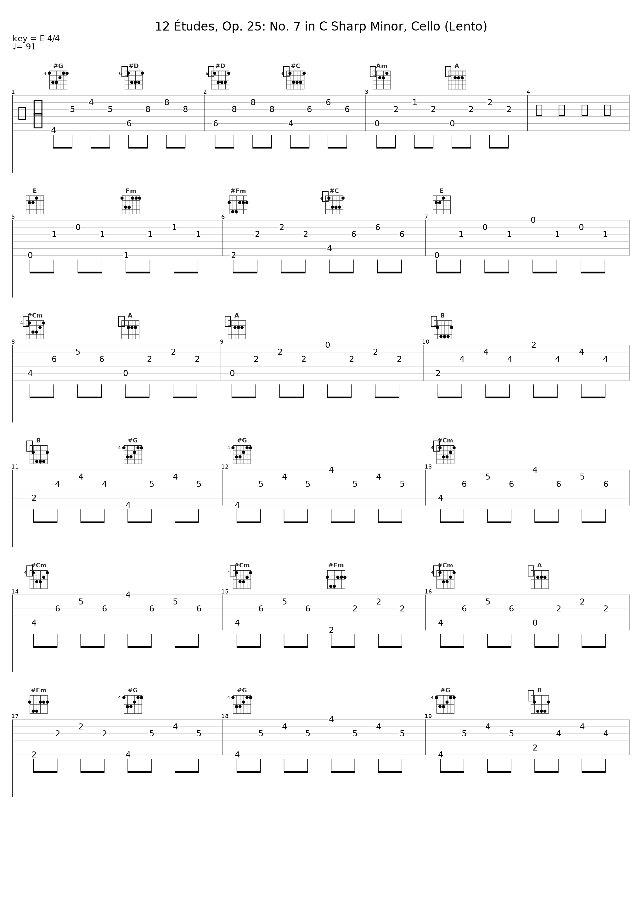 12 Études, Op. 25: No. 7 in C Sharp Minor, Cello (Lento)_Véronique Bonnecaze,Frédéric Chopin_1