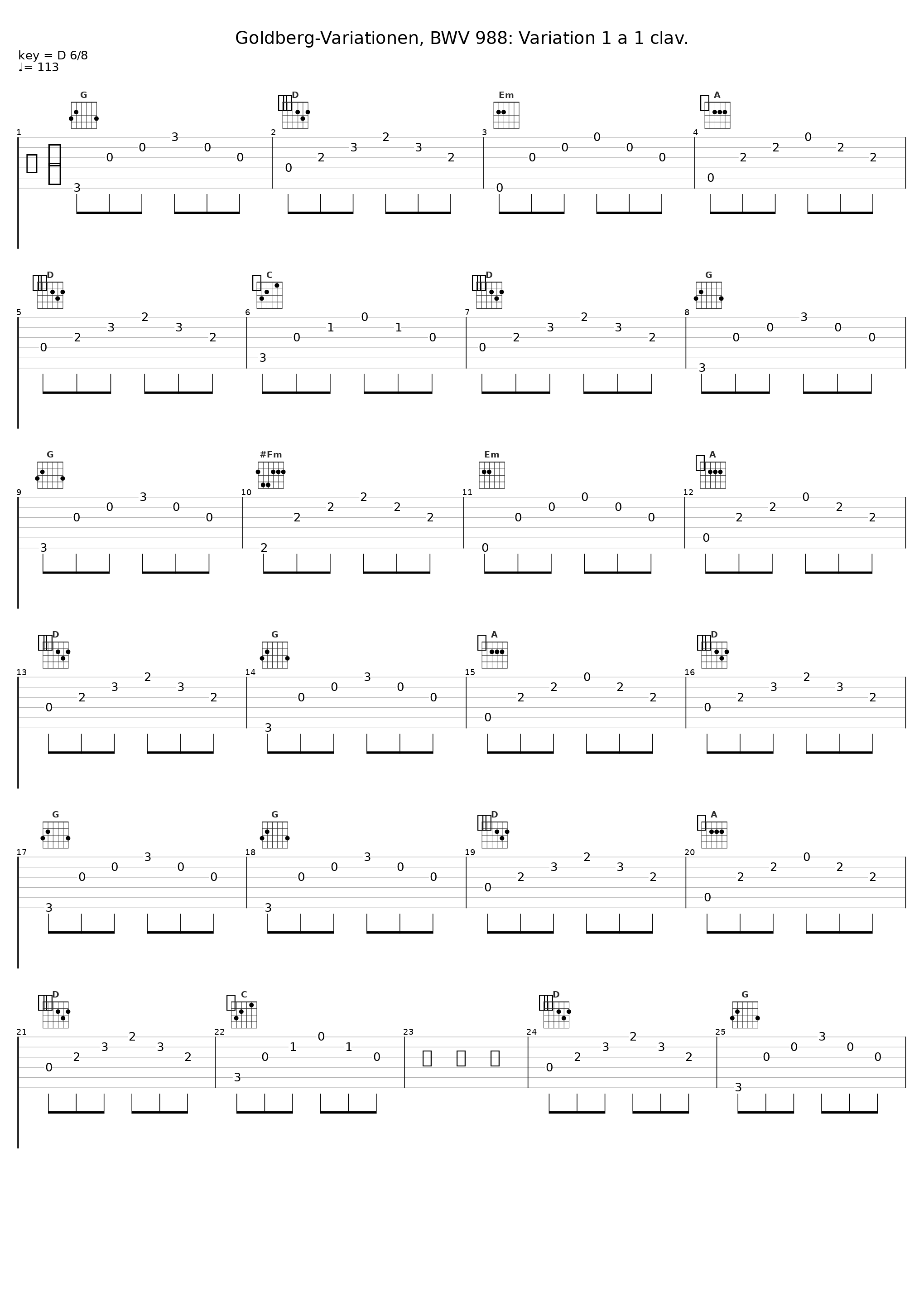 Goldberg-Variationen, BWV 988: Variation 1 a 1 clav._Pierre Réach_1