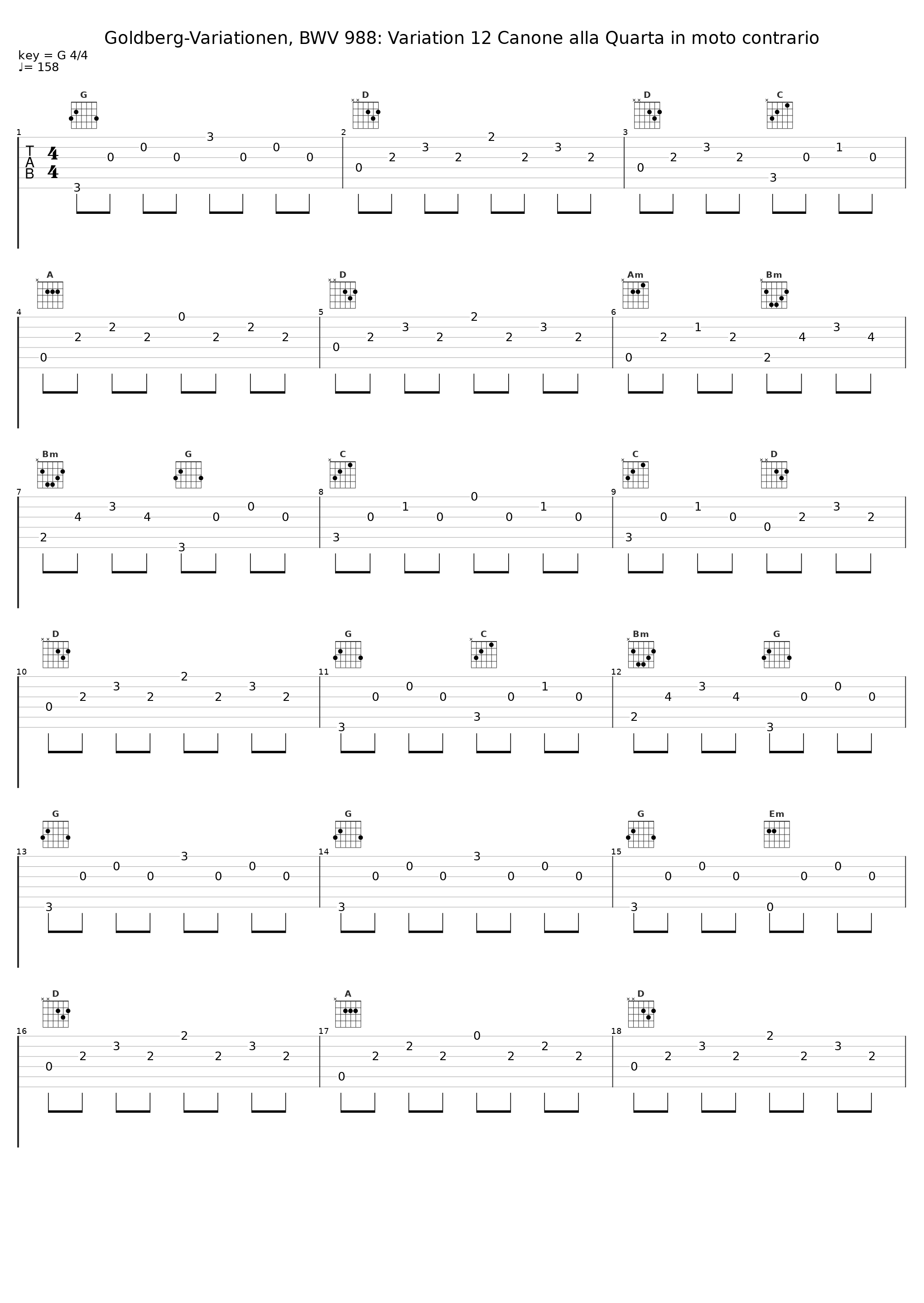 Goldberg-Variationen, BWV 988: Variation 12 Canone alla Quarta in moto contrario_Pierre Réach_1