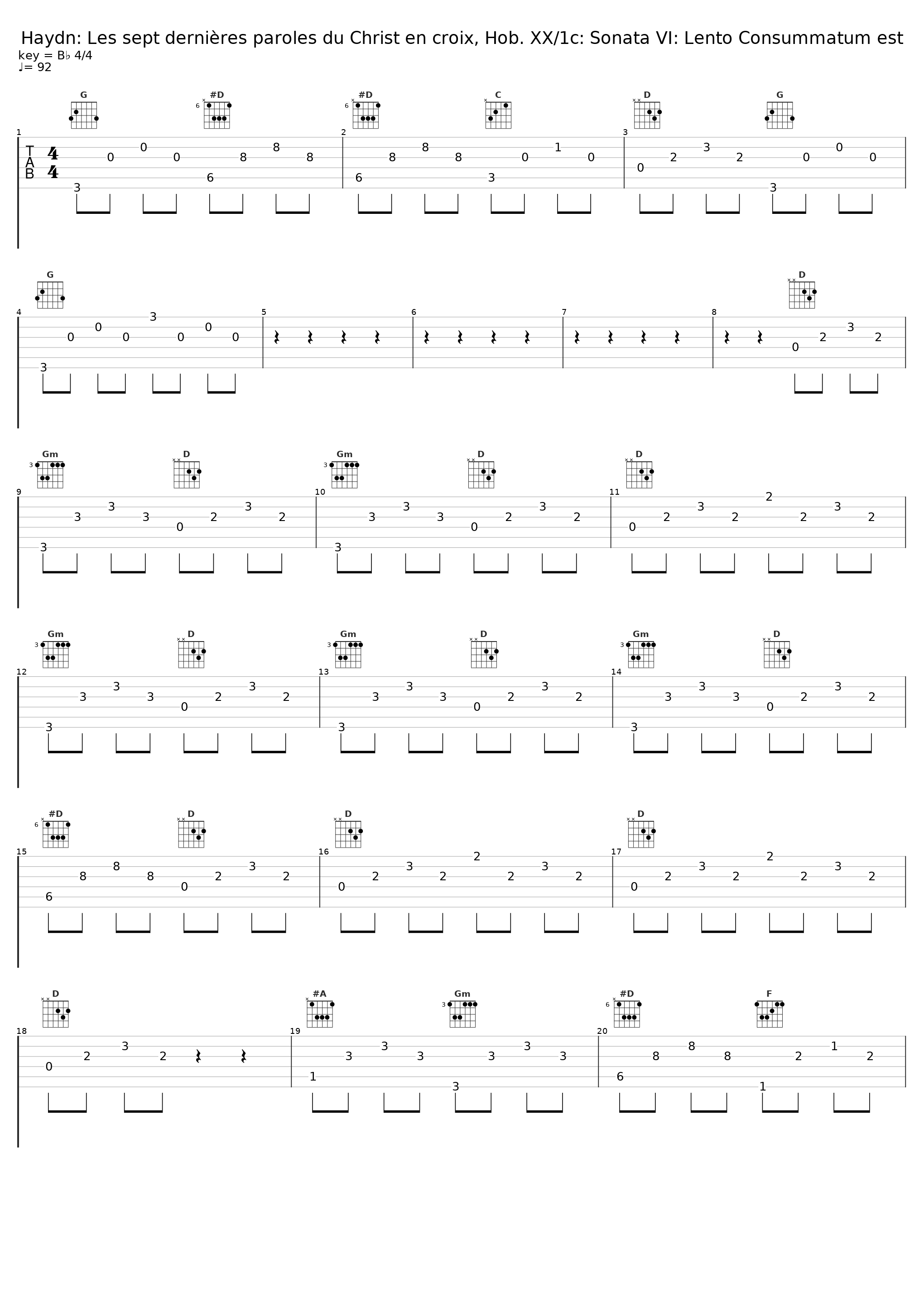 Haydn: Les sept dernières paroles du Christ en croix, Hob. XX/1c: Sonata VI: Lento Consummatum est_David Jalbert_1