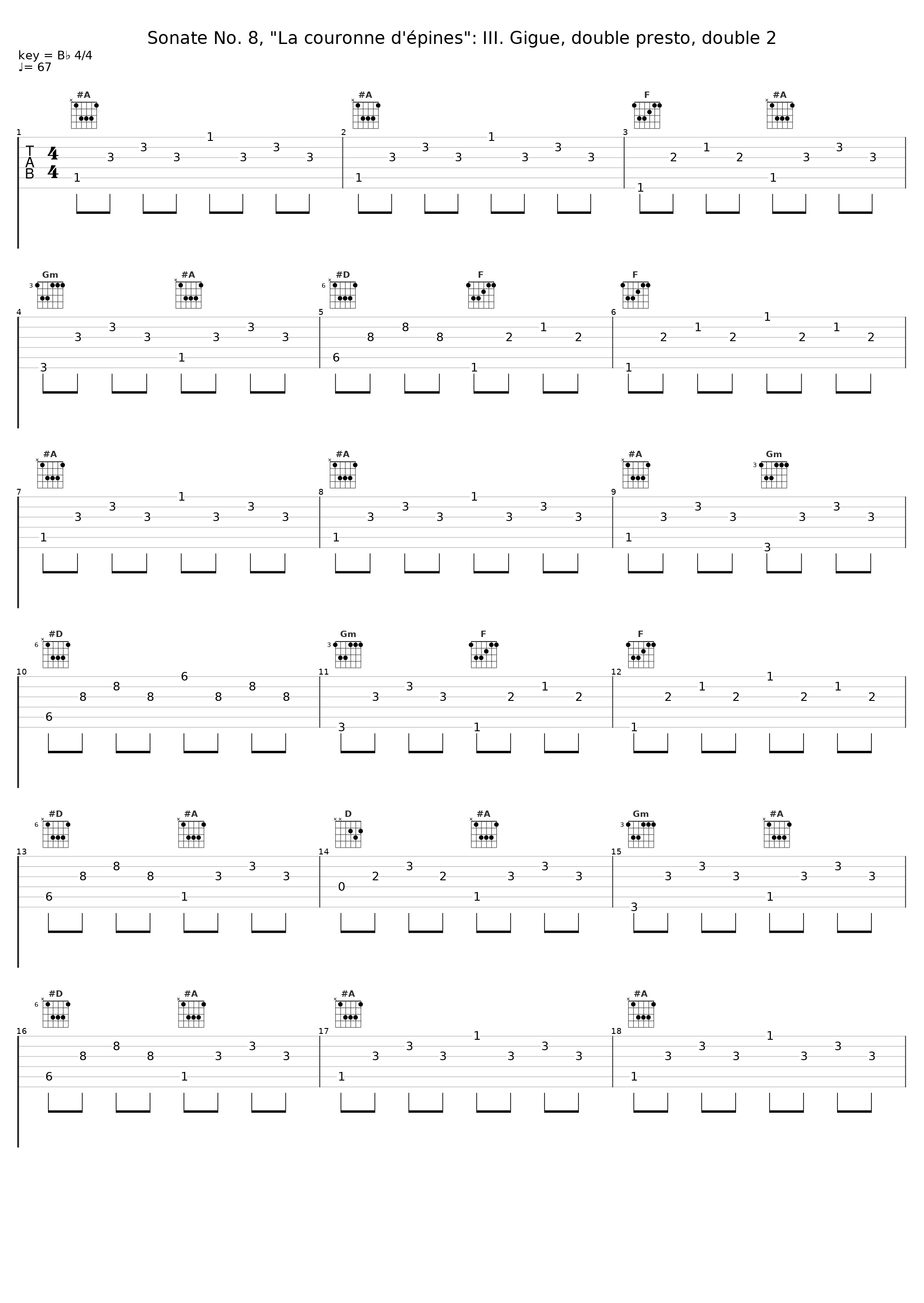 Sonate No. 8, "La couronne d'épines": III. Gigue, double presto, double 2_Patrick Bismuth,La Tempesta_1