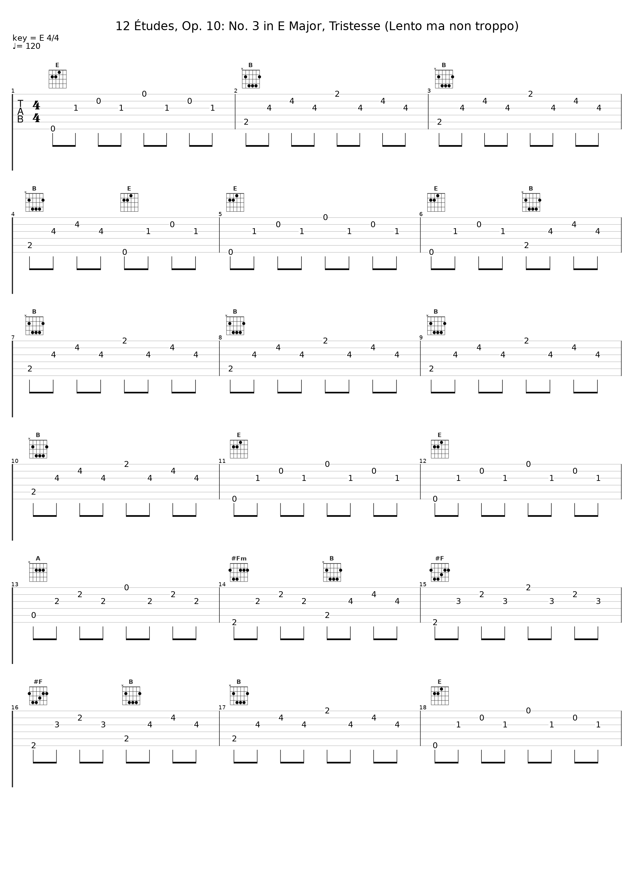 12 Études, Op. 10: No. 3 in E Major, Tristesse (Lento ma non troppo)_Véronique Bonnecaze,Frédéric Chopin_1