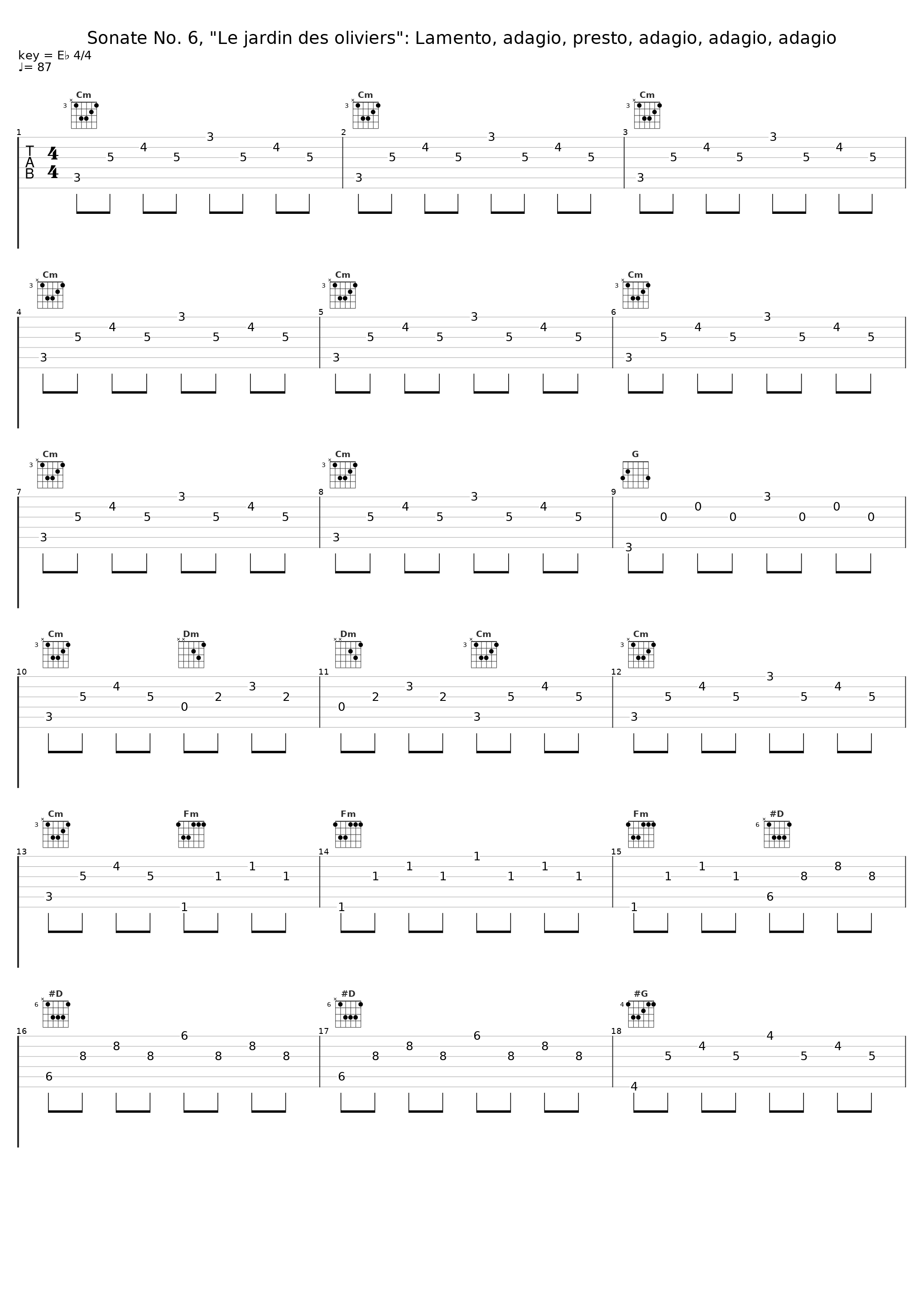 Sonate No. 6, "Le jardin des oliviers": Lamento, adagio, presto, adagio, adagio, adagio_Patrick Bismuth,La Tempesta_1
