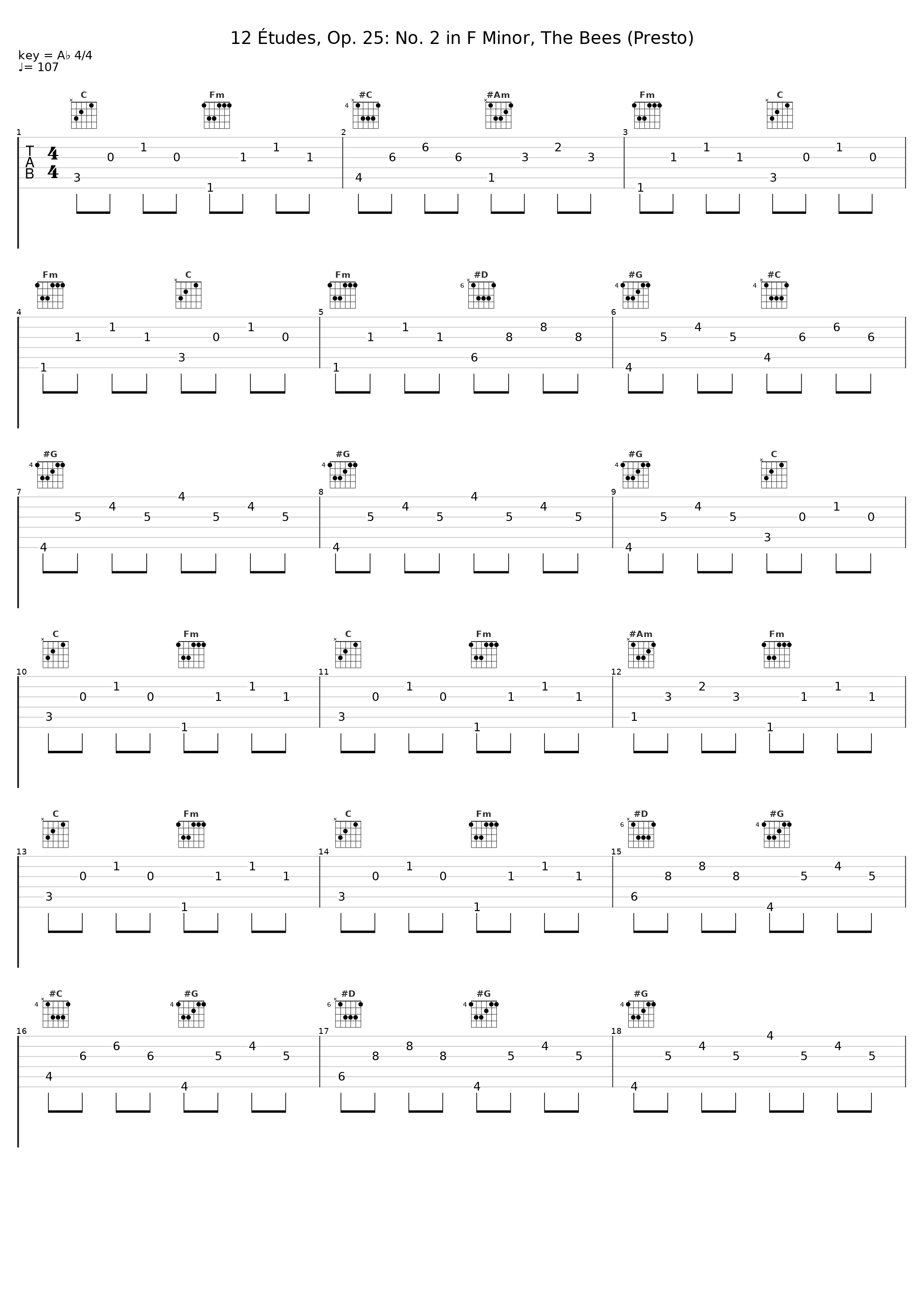 12 Études, Op. 25: No. 2 in F Minor, The Bees (Presto)_Véronique Bonnecaze,Frédéric Chopin_1