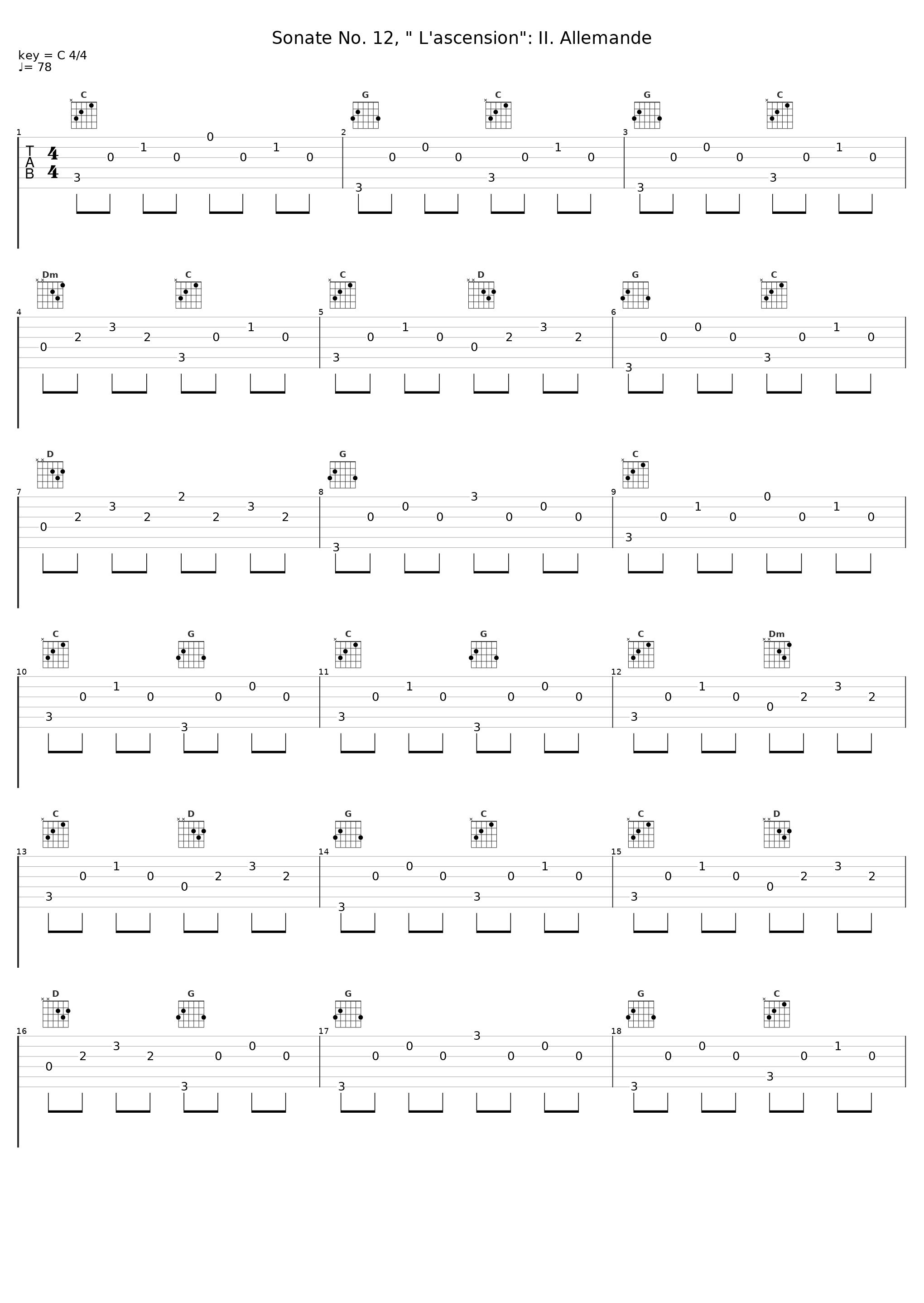 Sonate No. 12, " L'ascension": II. Allemande_Patrick Bismuth,La Tempesta_1