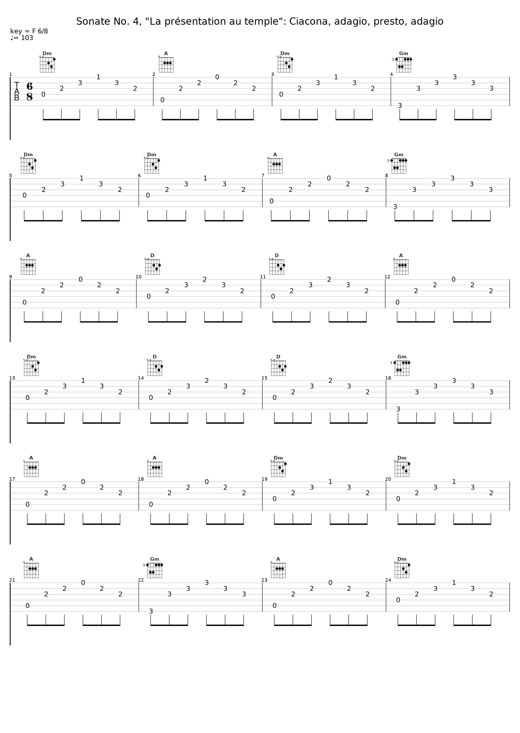 Sonate No. 4, "La présentation au temple": Ciacona, adagio, presto, adagio_Patrick Bismuth,La Tempesta_1