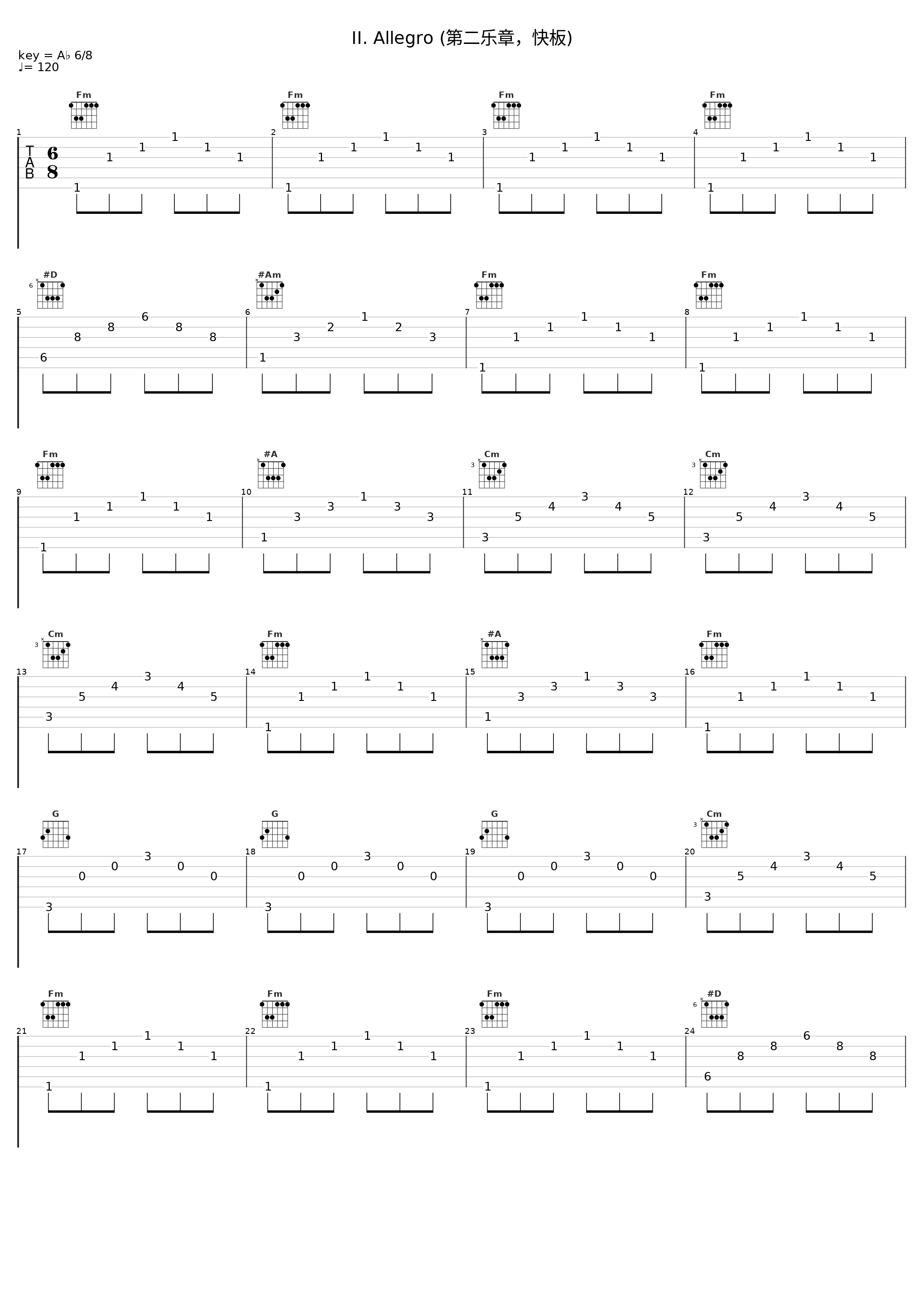 II. Allegro (第二乐章,快板)_Gustav Leonhardt,Barthold Kuijken,Wieland Kuijken,Sigiswald Kuijken,Georg Philipp Telemann_1