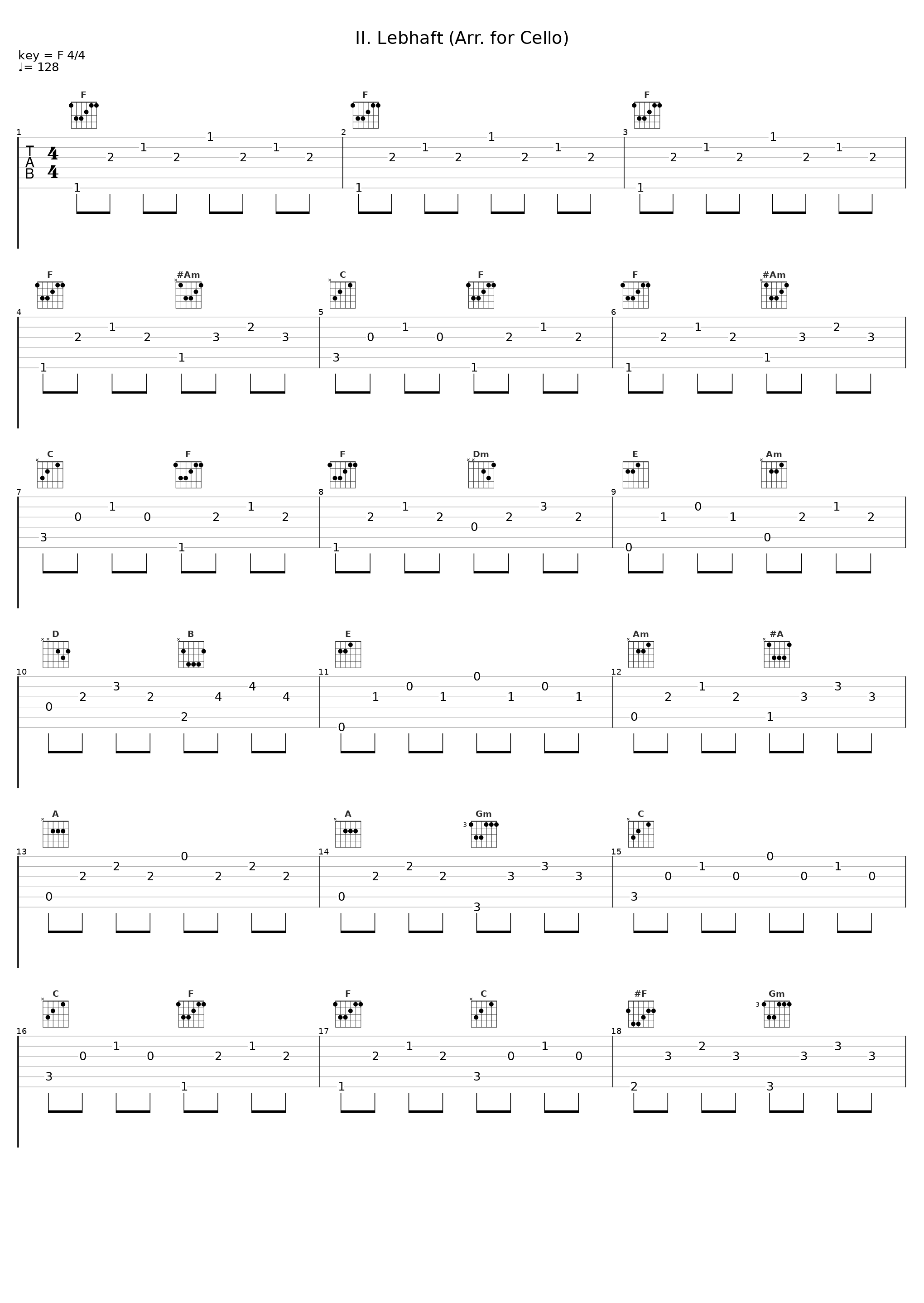 II. Lebhaft (Arr. for Cello)_Claudio Bohorquez,Péter Nagy_1