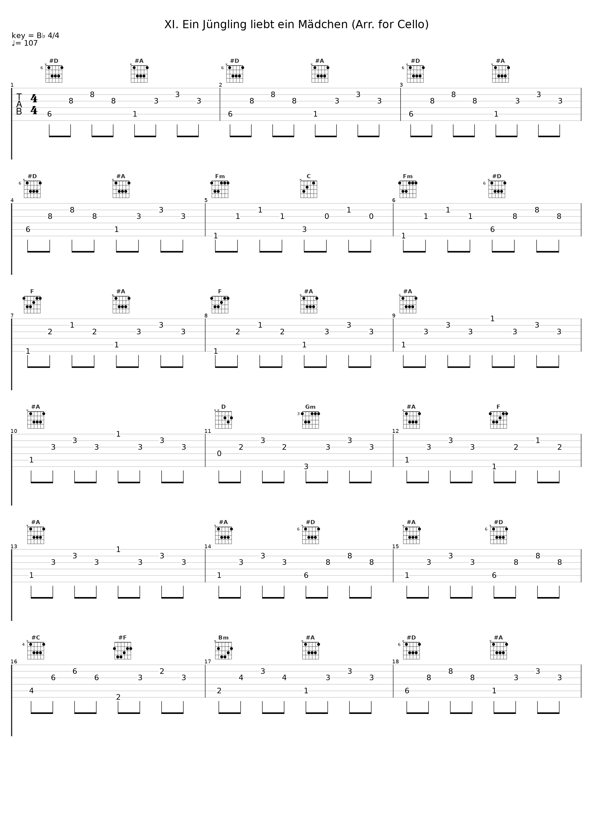 XI. Ein Jüngling liebt ein Mädchen (Arr. for Cello)_Claudio Bohorquez,Péter Nagy_1