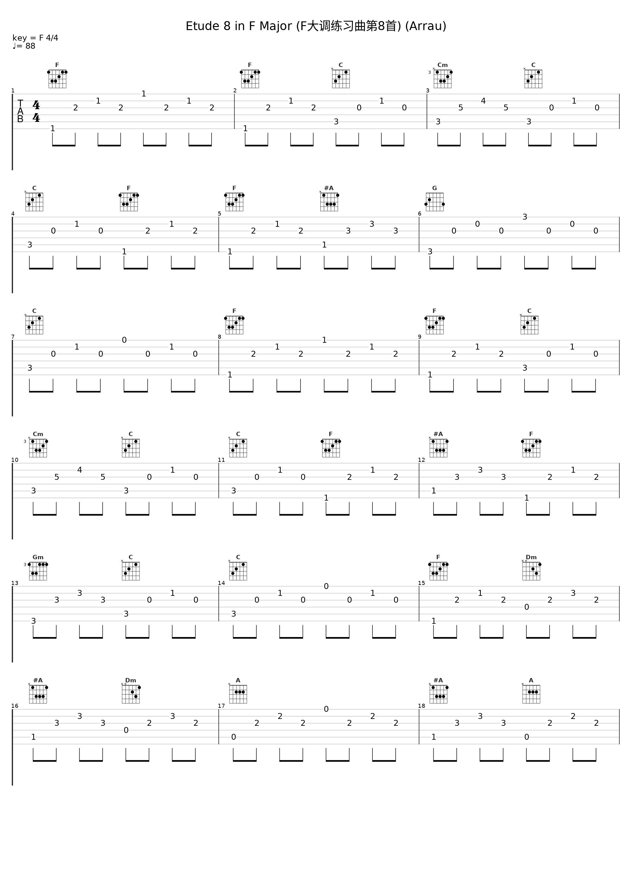 Etude 8 in F Major (F大调练习曲第8首) (Arrau)_Claudio Arrau_1