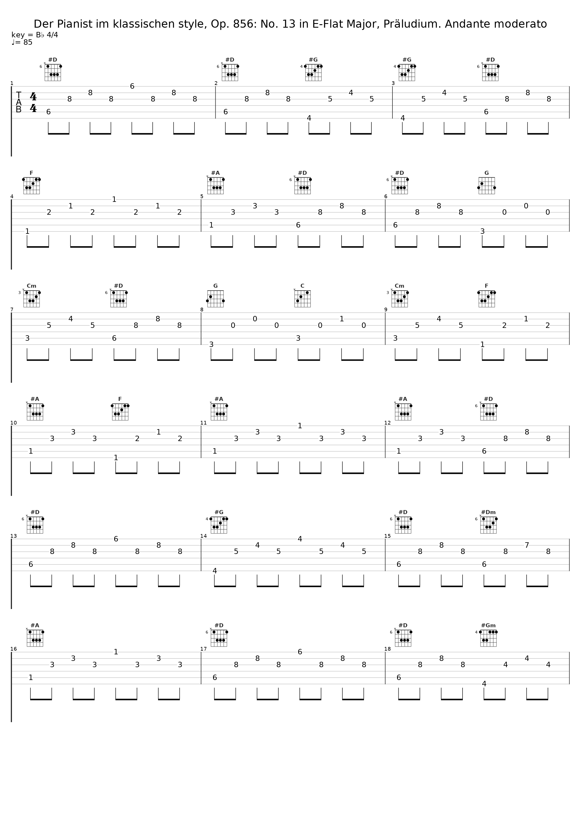 Der Pianist im klassischen style, Op. 856: No. 13 in E-Flat Major, Präludium. Andante moderato_Claudio Colombo_1