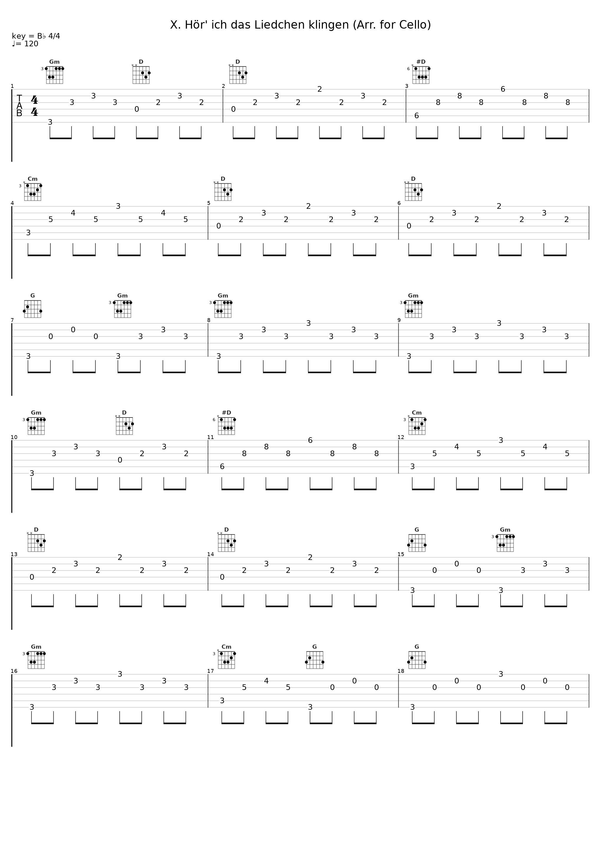 X. Hör' ich das Liedchen klingen (Arr. for Cello)_Claudio Bohorquez,Péter Nagy_1