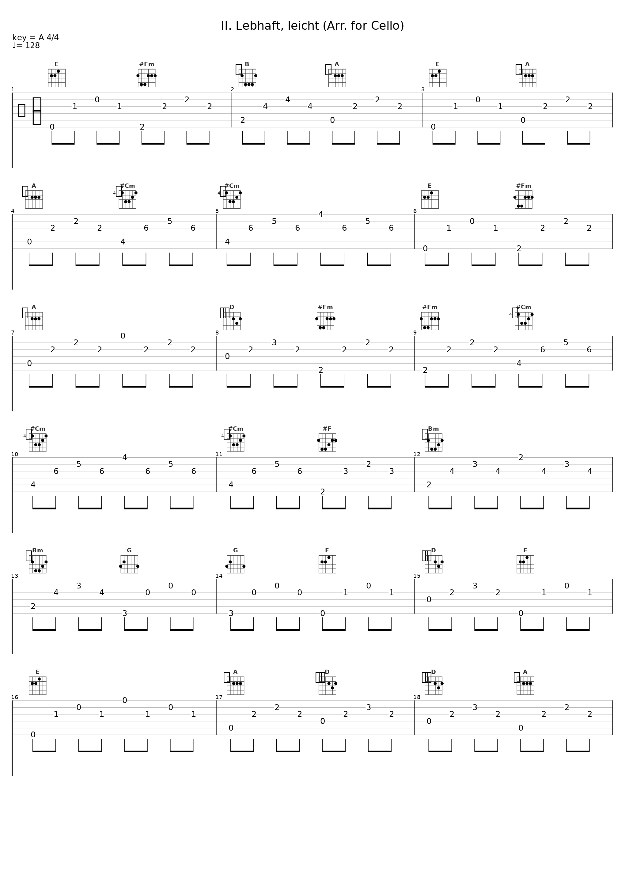 II. Lebhaft, leicht (Arr. for Cello)_Claudio Bohorquez,Péter Nagy_1