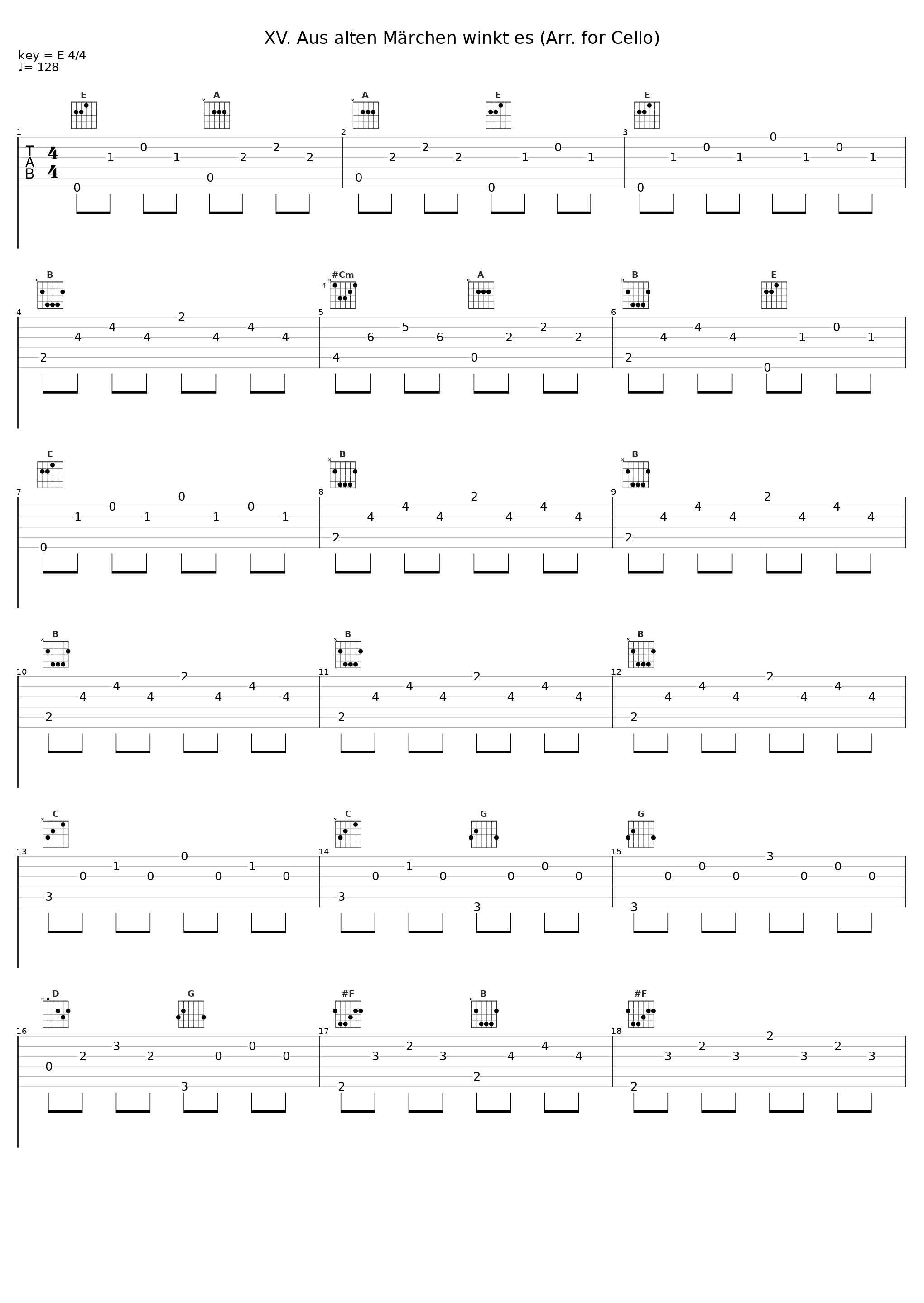 XV. Aus alten Märchen winkt es (Arr. for Cello)_Claudio Bohorquez,Péter Nagy_1