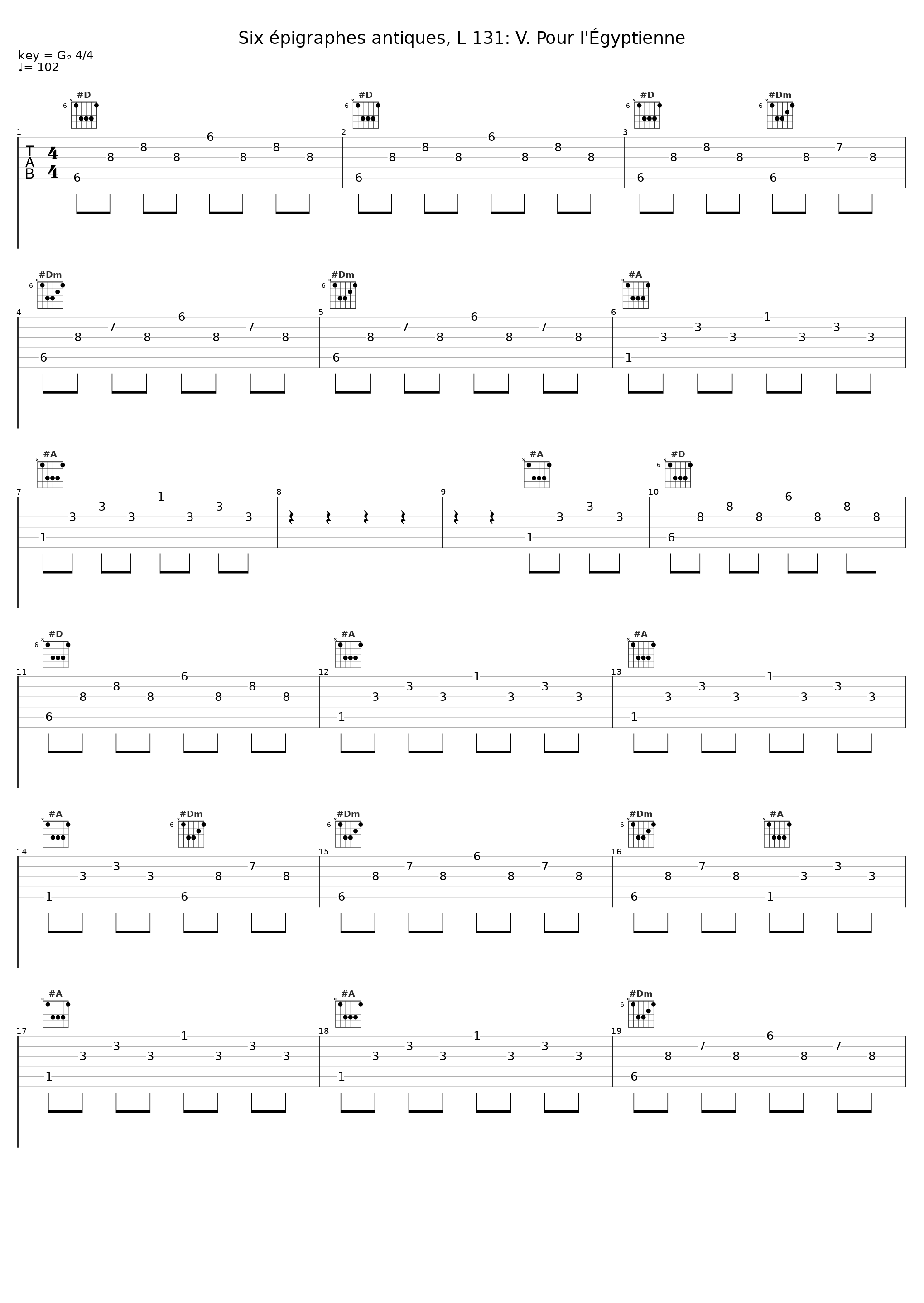 Six épigraphes antiques, L 131: V. Pour l'Égyptienne_Arthur Schoonderwoerd,Achille-Claude Debussy_1