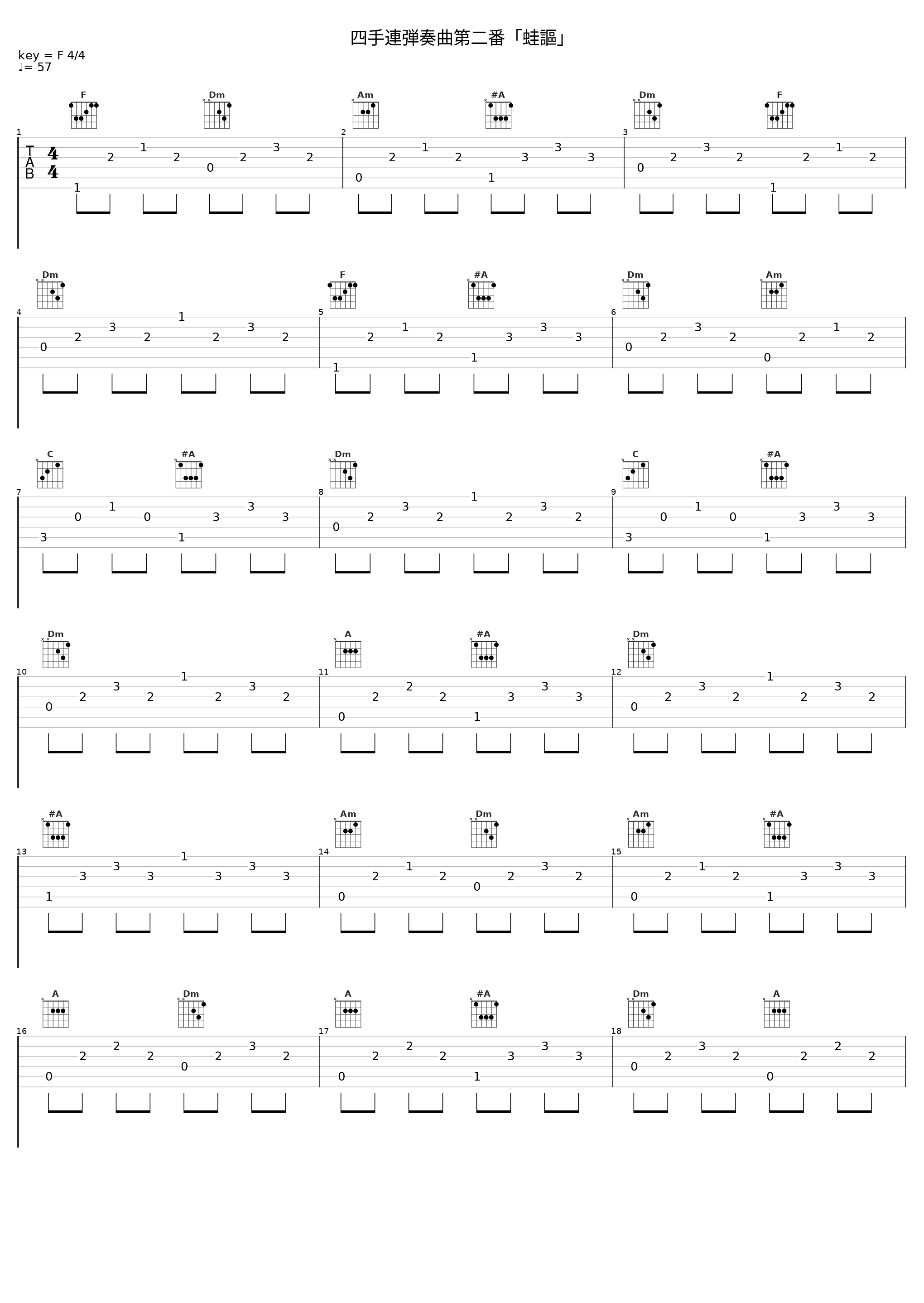 四手連弾奏曲第二番「蛙謳」_日本ACG_1