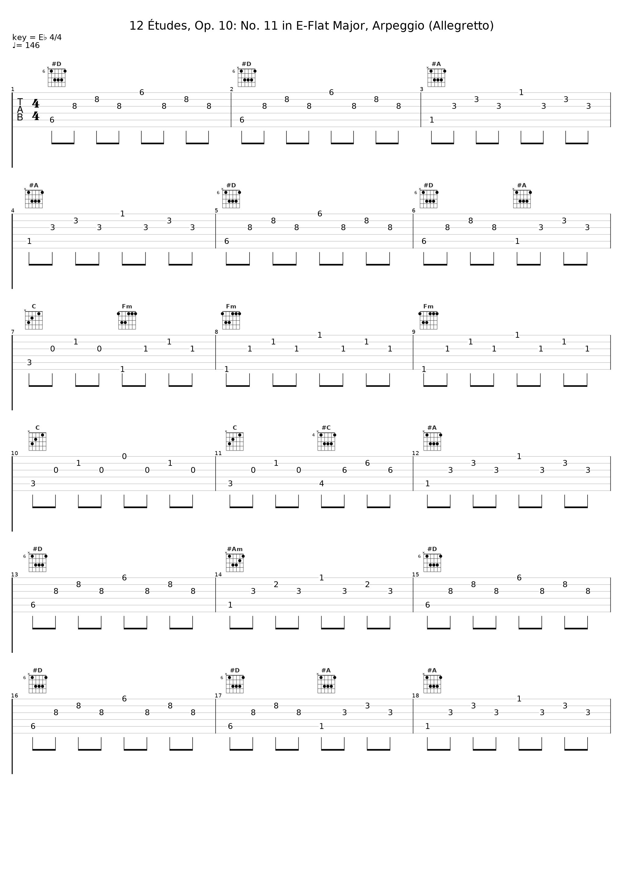 12 Études, Op. 10: No. 11 in E-Flat Major, Arpeggio (Allegretto)_Véronique Bonnecaze,Frédéric Chopin_1