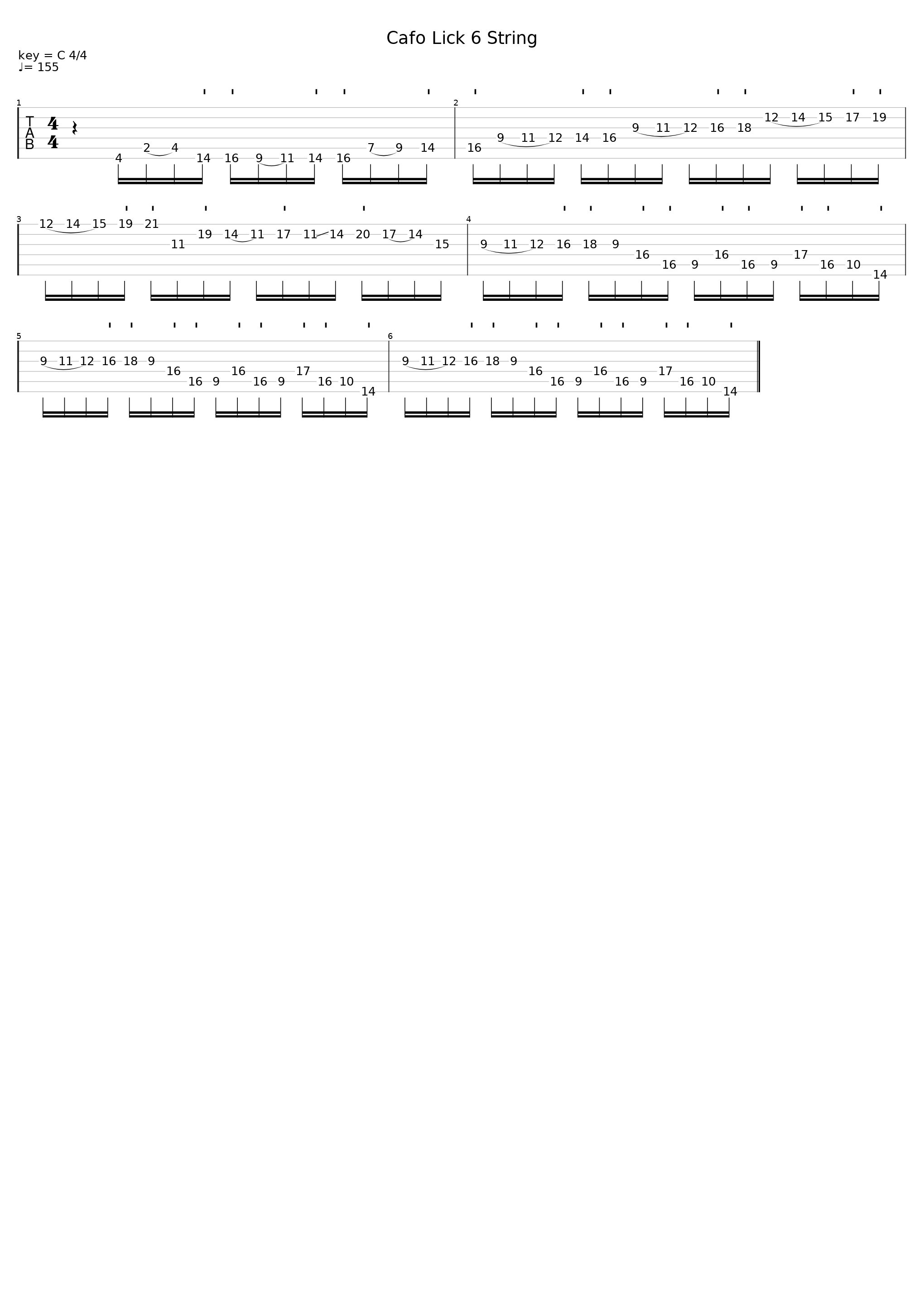 Cafo Ascending Descending lick (6 String)_Animal As Leaders_1