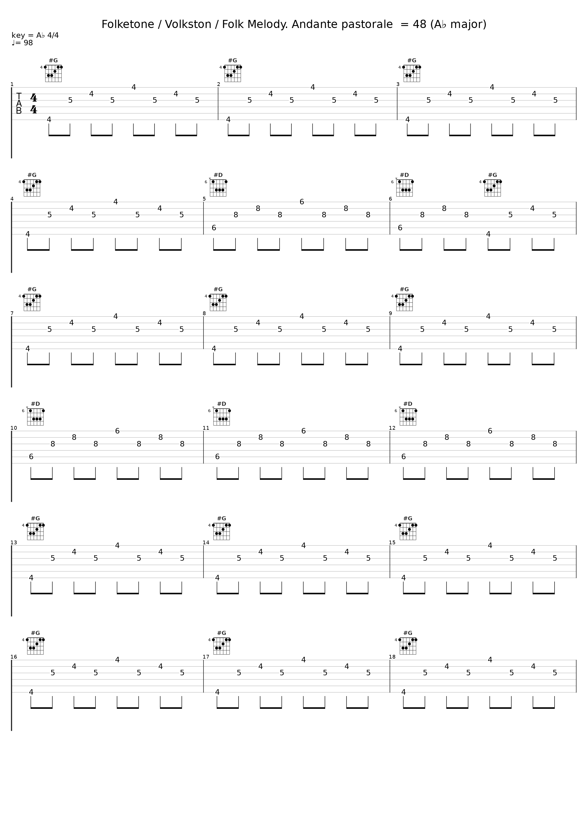 Folketone / Volkston / Folk Melody. Andante pastorale  = 48 (A♭ major)_Einar Steen-Nøkleberg_1