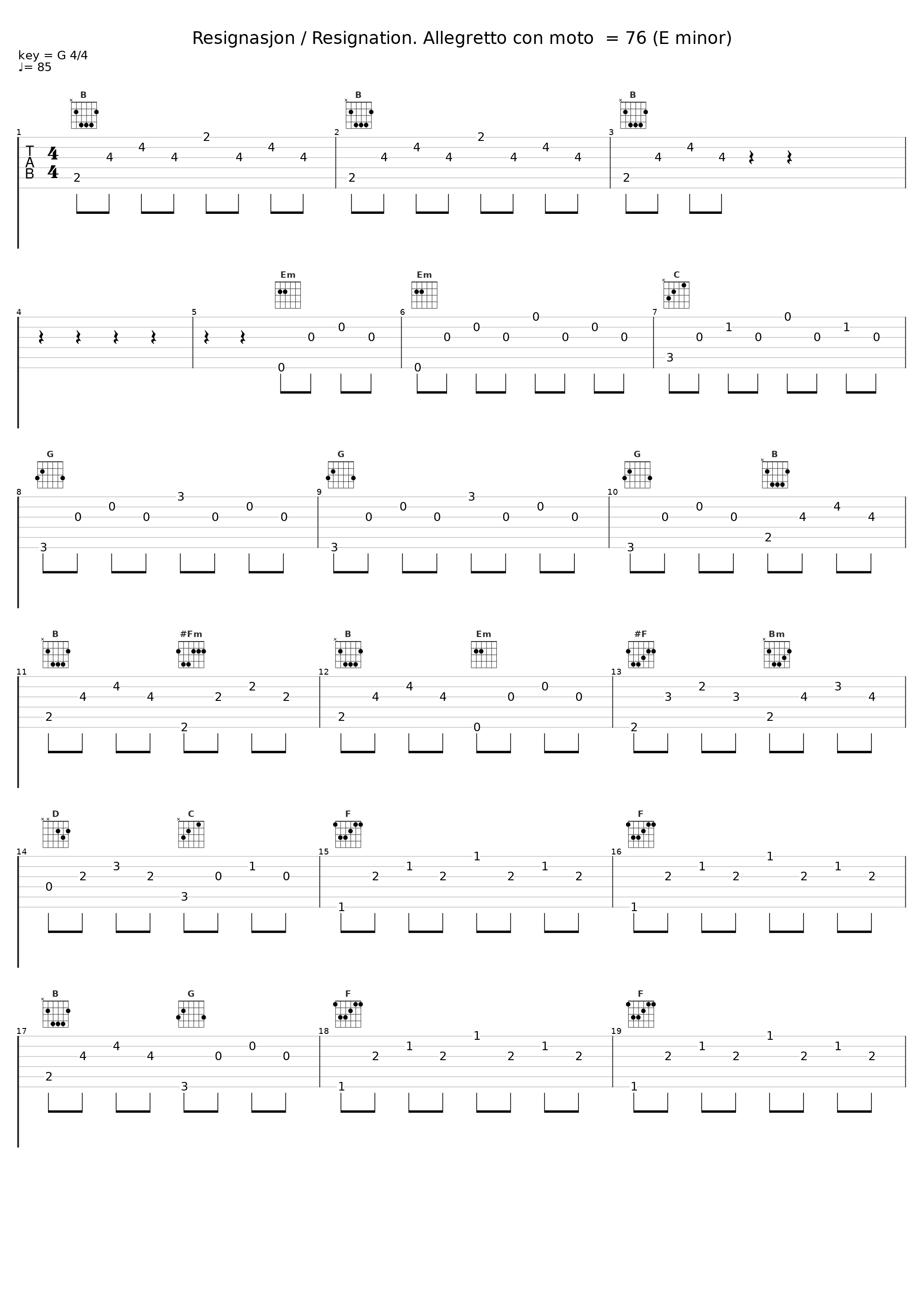 Resignasjon / Resignation. Allegretto con moto = 76 (E minor)_Einar Steen-Nøkleberg_1